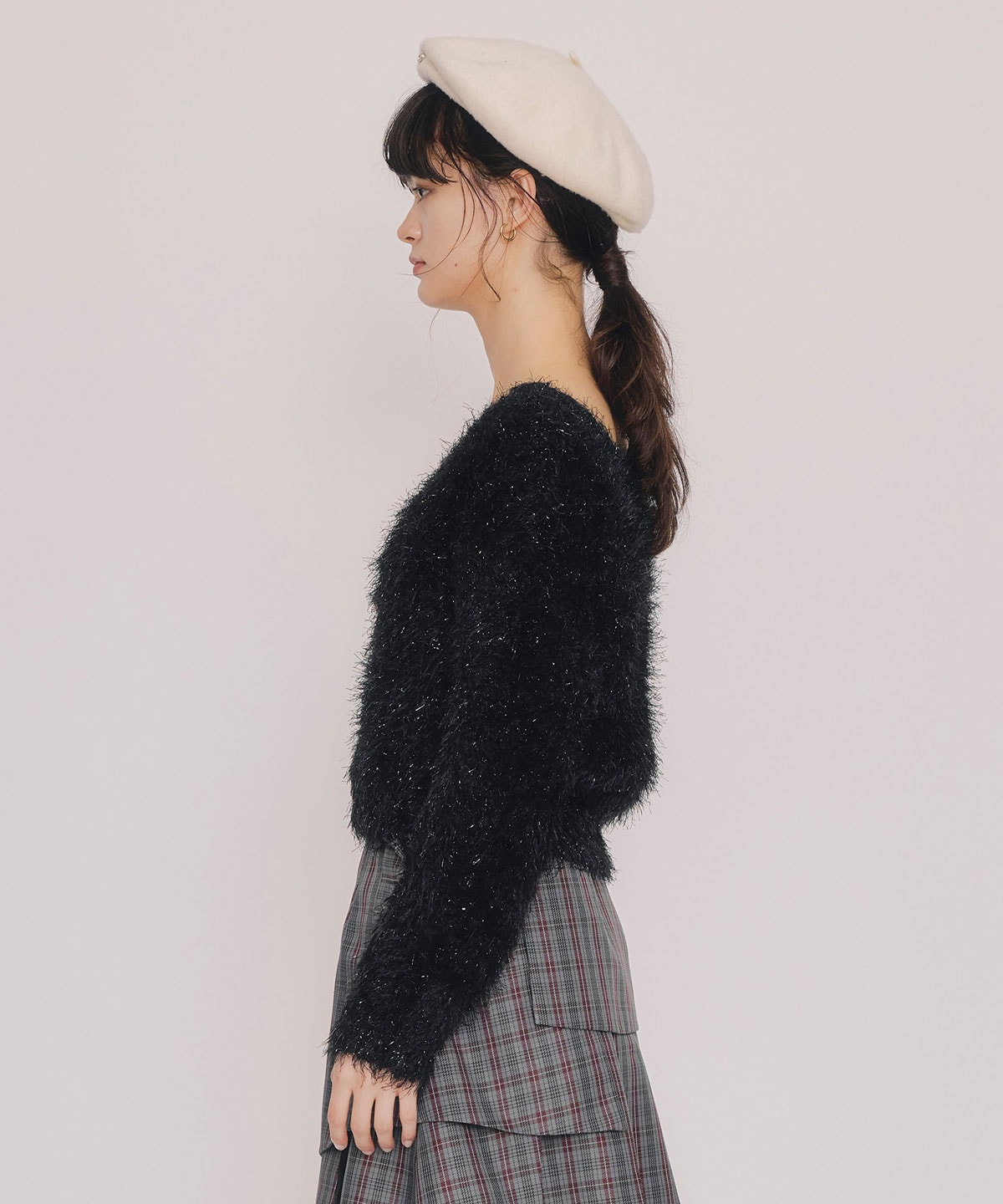 ブークレラメシャギーニットプルオーバー