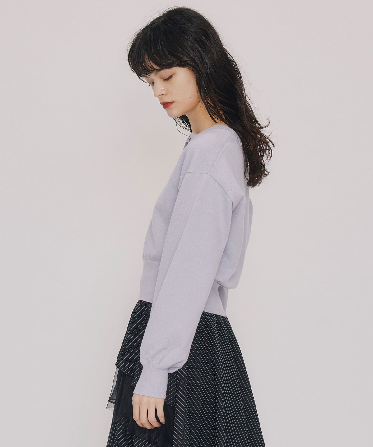 アシメカットデザインニットプルオーバー