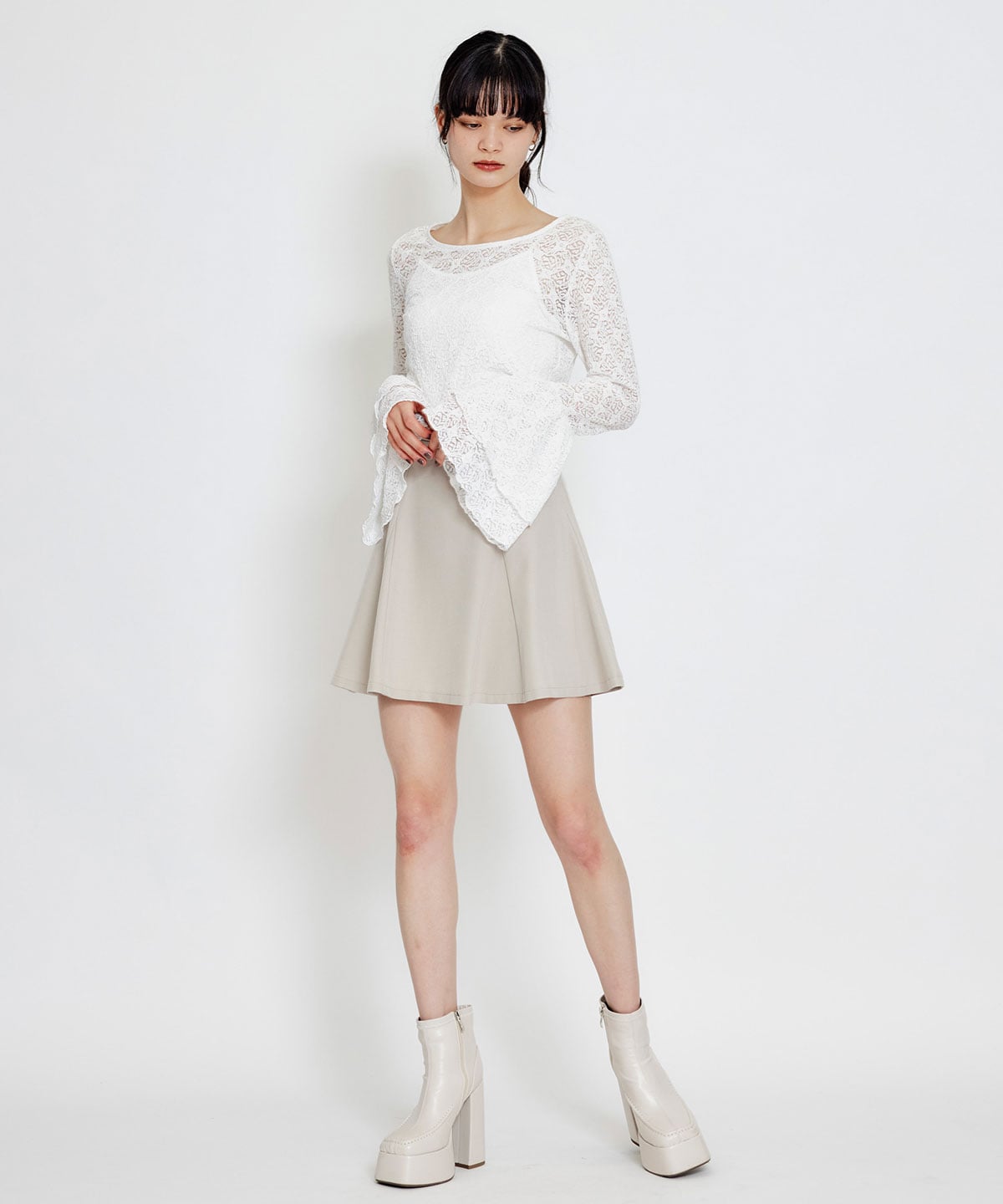 【セットアップ可能】ベルトチューリップミニスカート