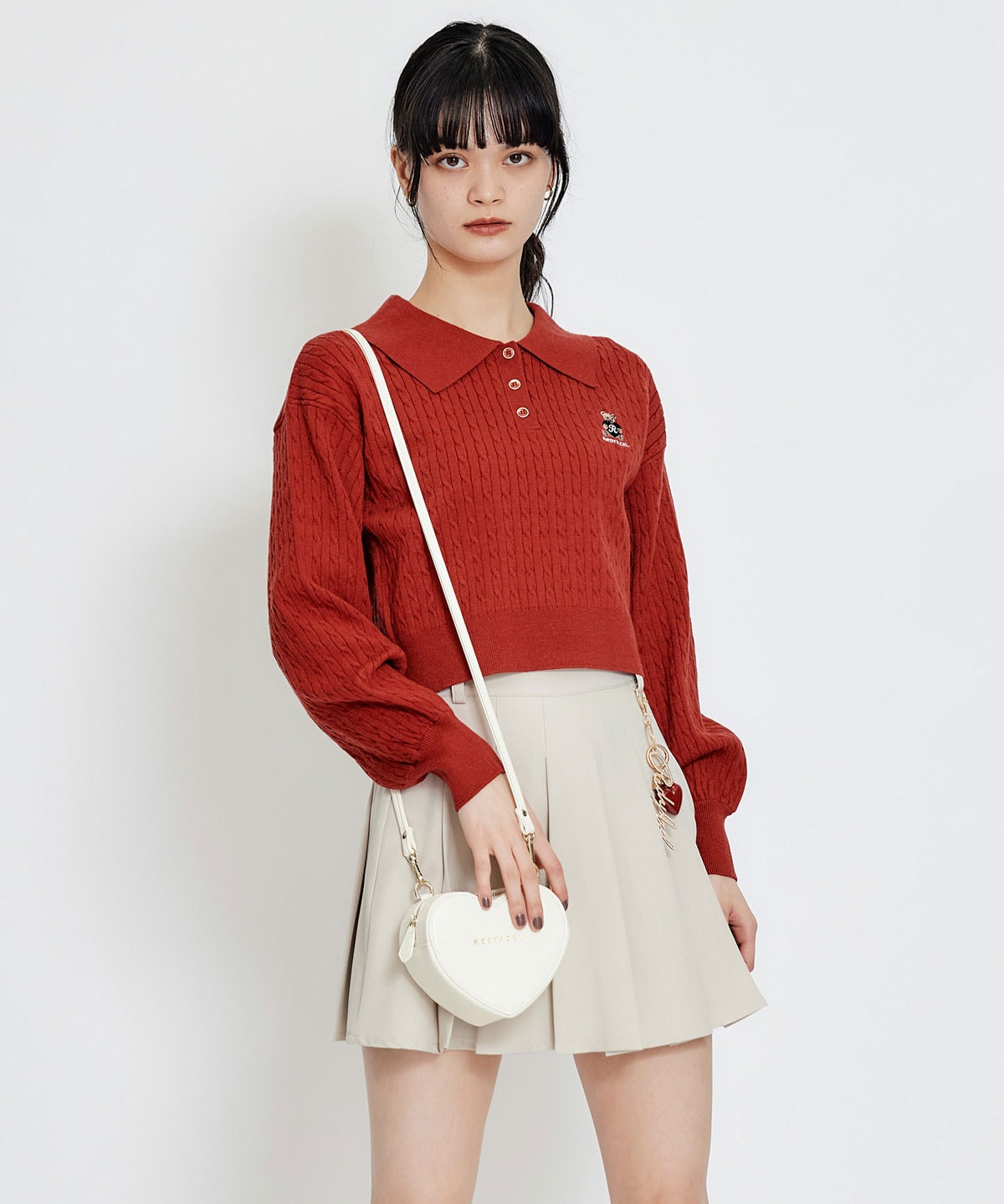 REDYAZEL×ハートチャームプリーツミニスカート