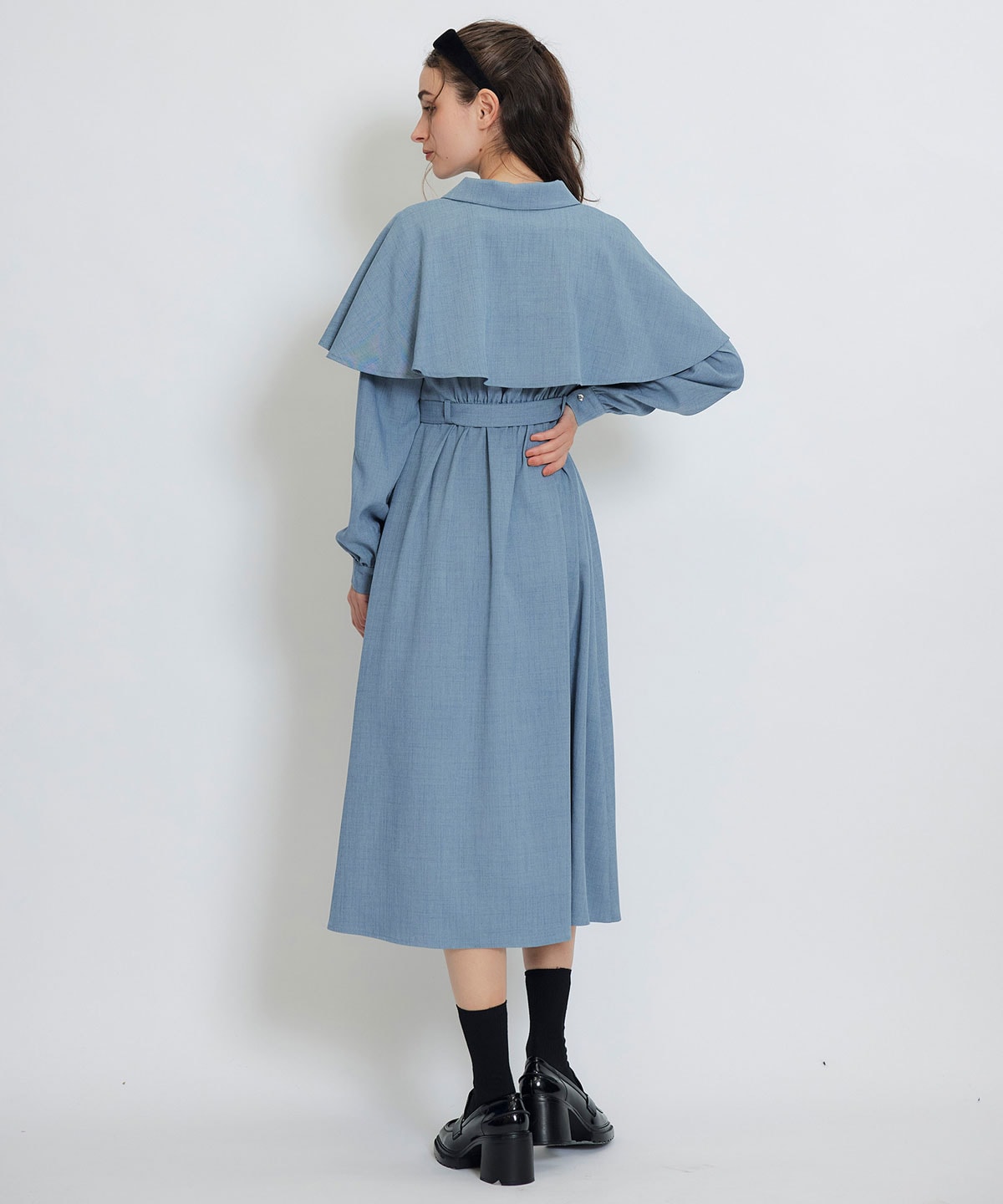 ケープライクロングフレアワンピース