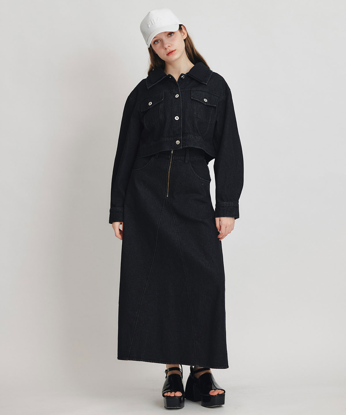 【Chemical Wash Series】ケミカルウォッシュデニムダブルカラーGジャン