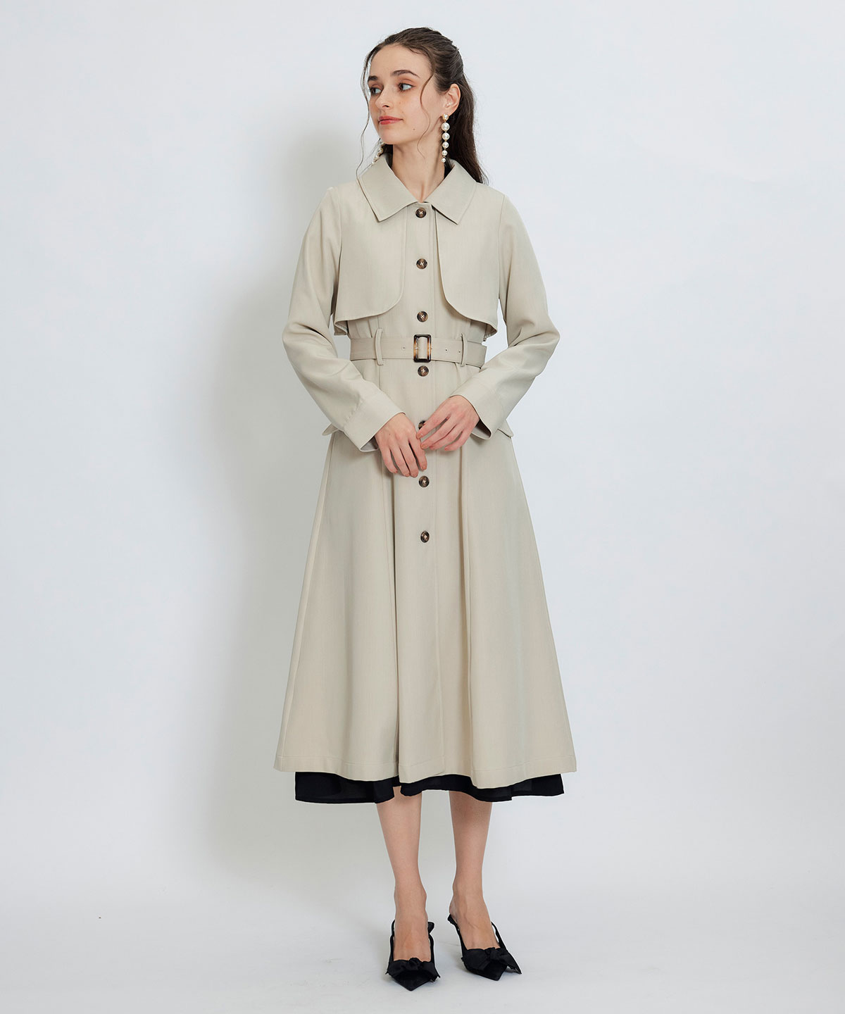 2WAYレイヤードライクリボントレンチコート