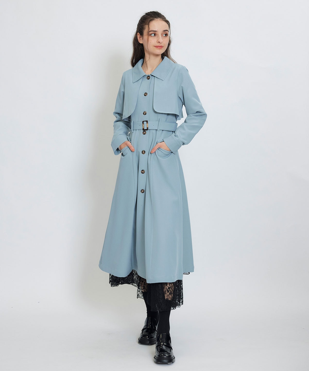 2WAYレイヤードライクリボントレンチコート