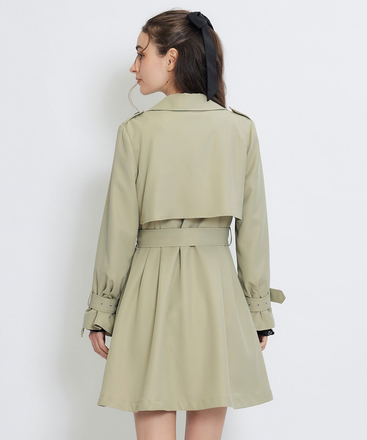 ウエストベルトショートトレンチコート