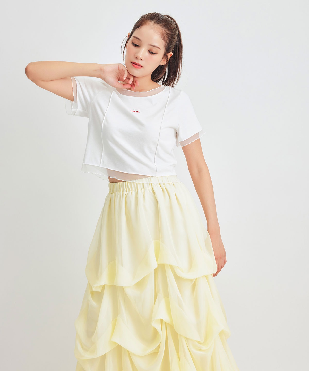 シアーレイヤードコンパクトロゴTシャツ