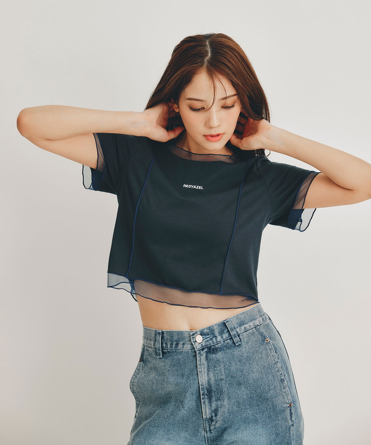 シアーレイヤードコンパクトロゴTシャツ
