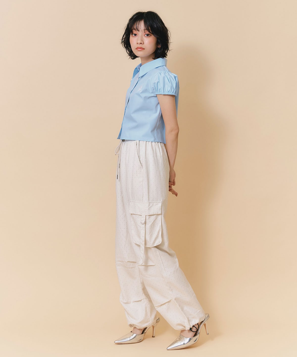 ラインストーンホットフィットカーゴパンツ