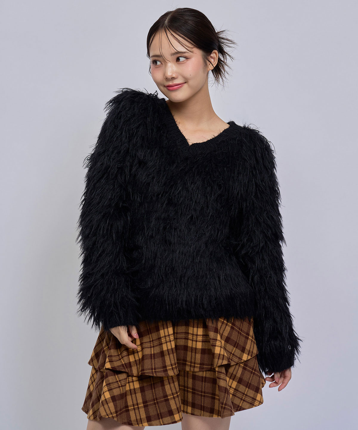 【=LOVE 大場花菜さん着用】2WAYループヤーンシャギーニットトップス