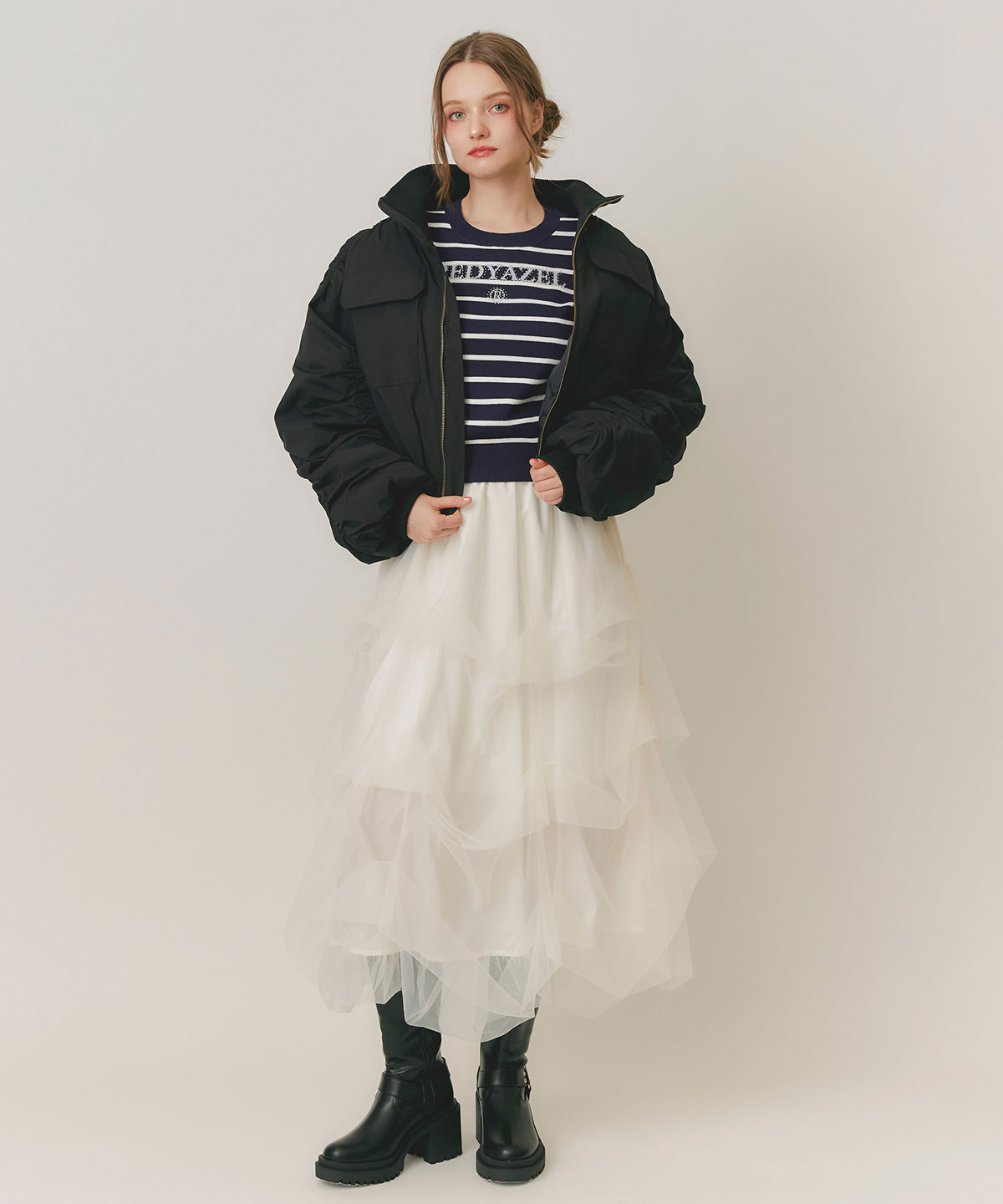 ホットフィットロゴニットトップス
