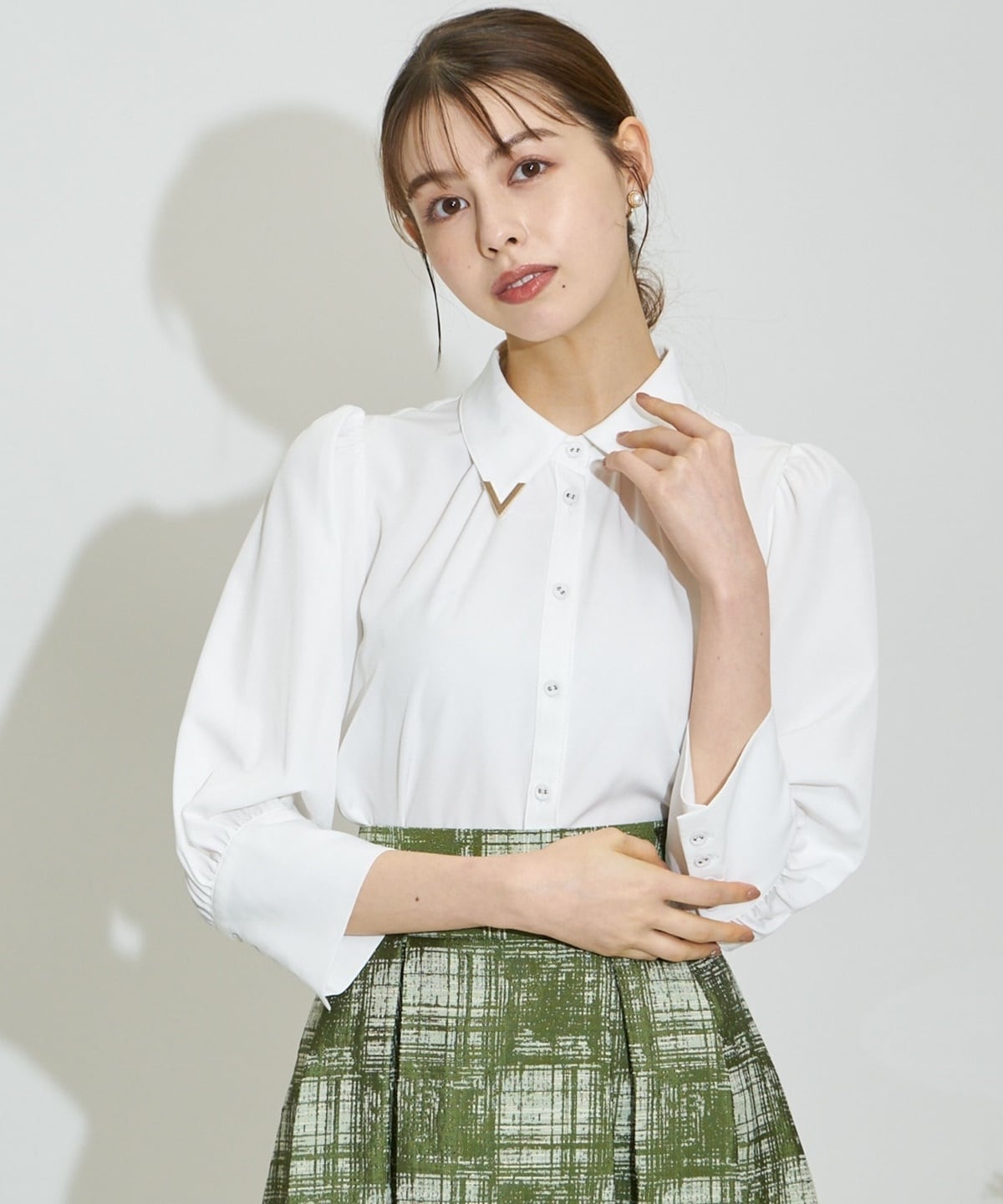 アートチェックタックフレアスカート