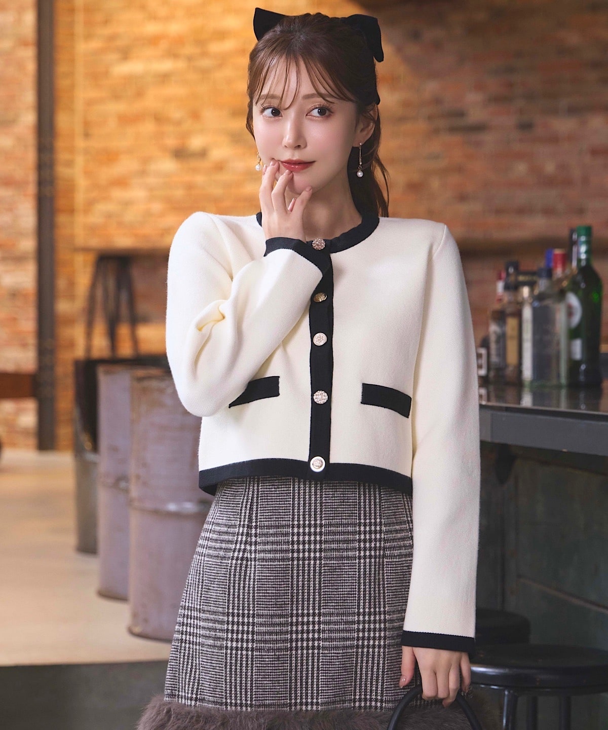 ヘムファー台形ミニスカート