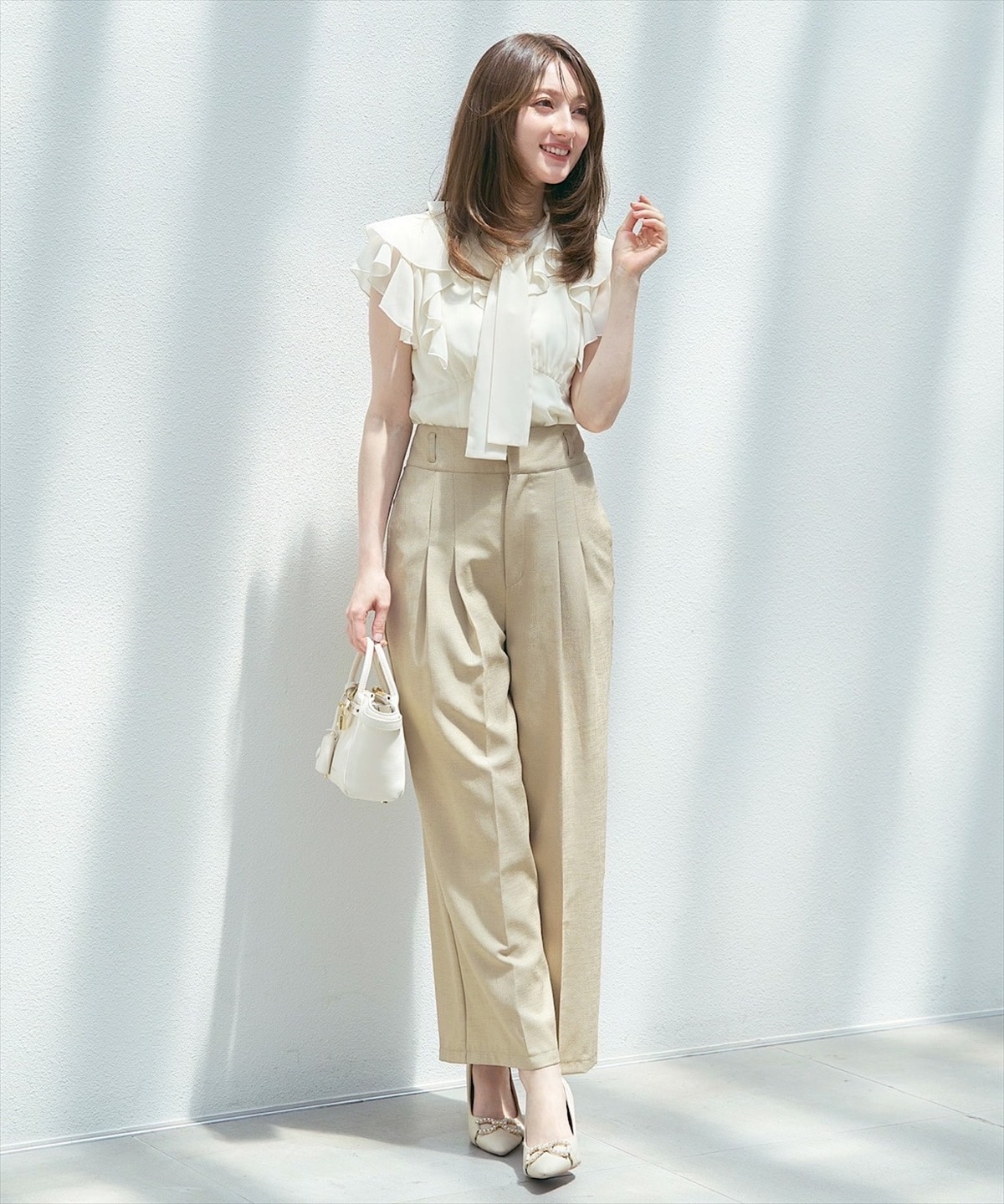 ツータック美シルエットワイドパンツ