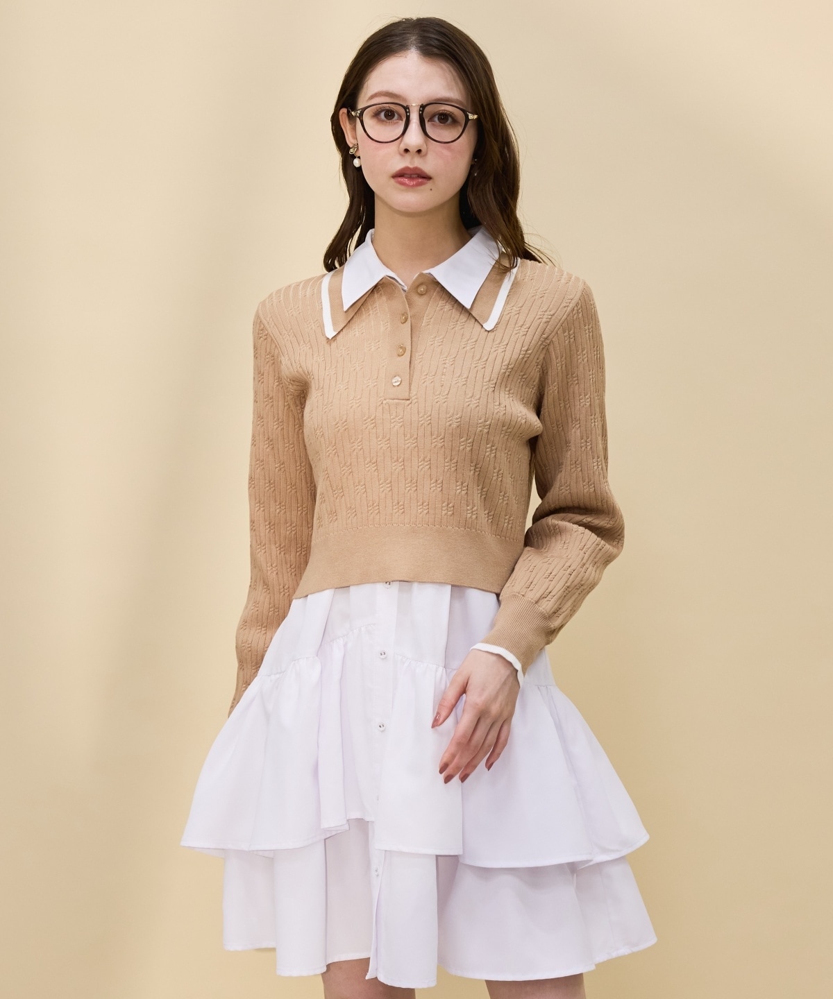 【再入荷】ティアードシャツワンピース