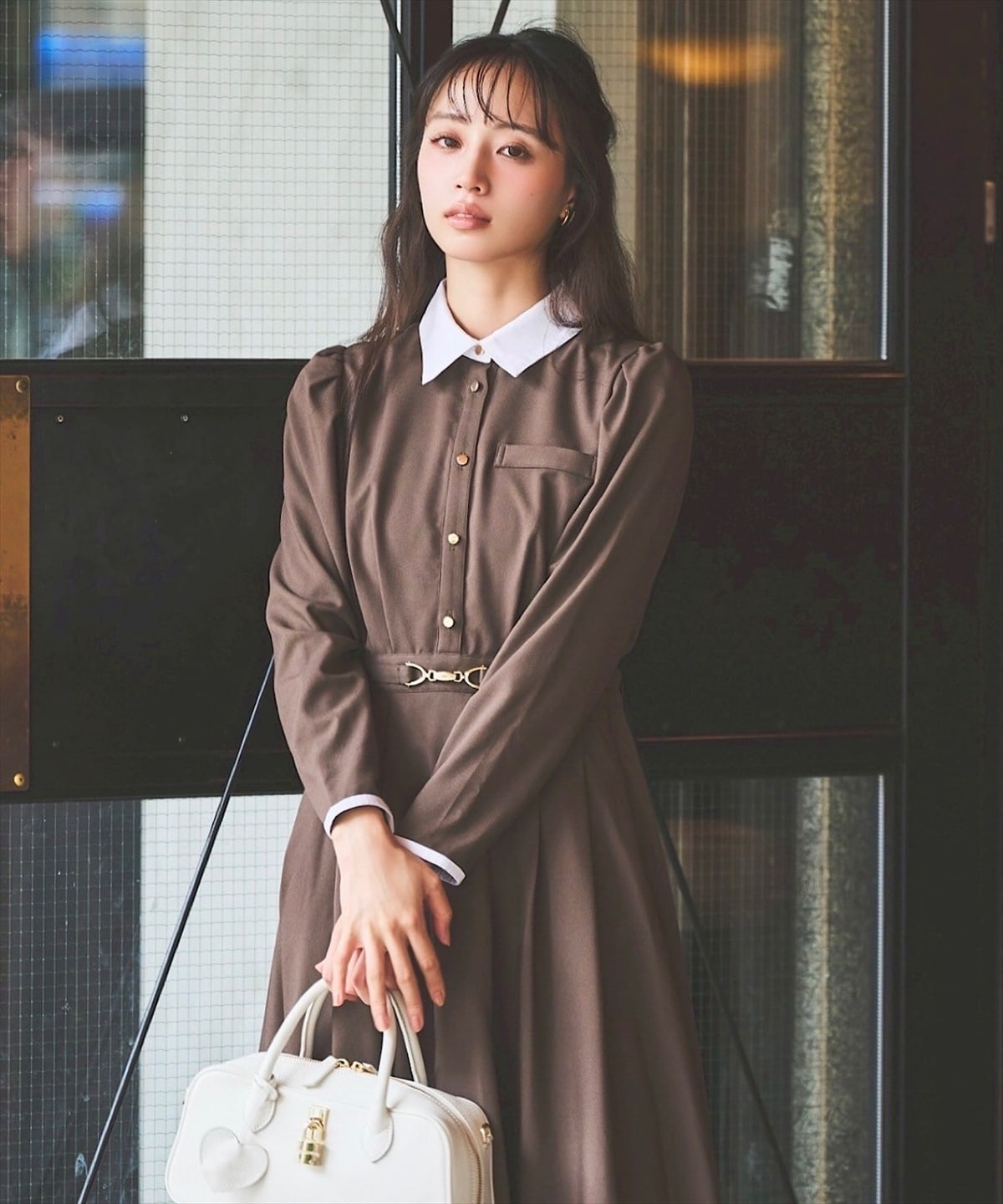 白襟シャツワンピース