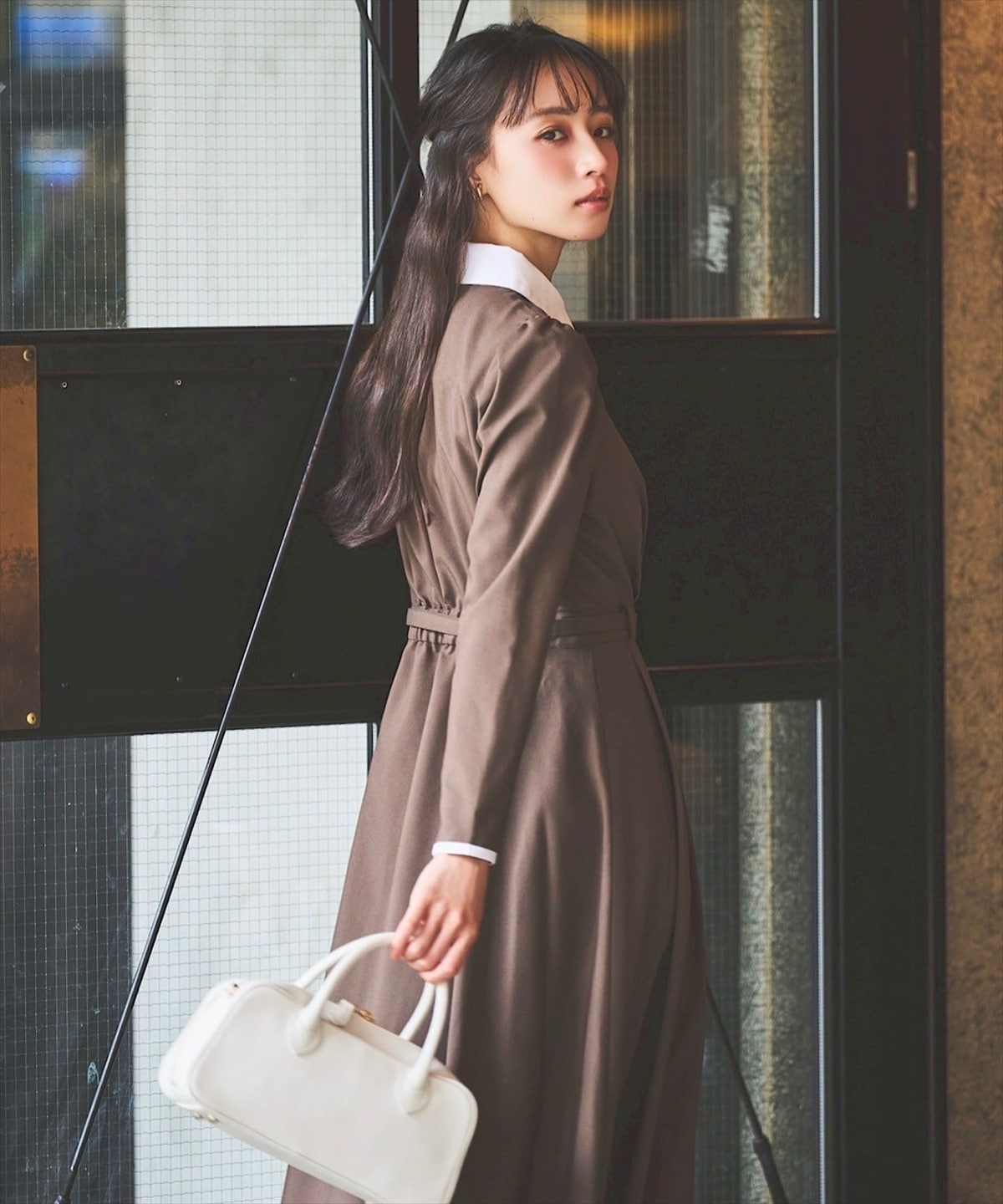 白襟シャツワンピース