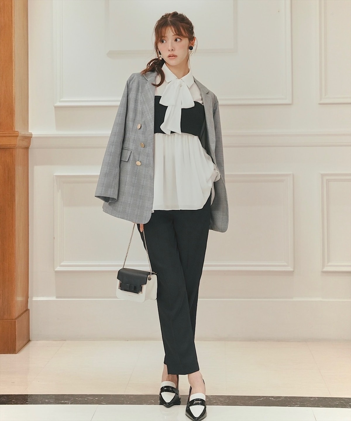 ニットビスチェドッキングボウタイチュニック