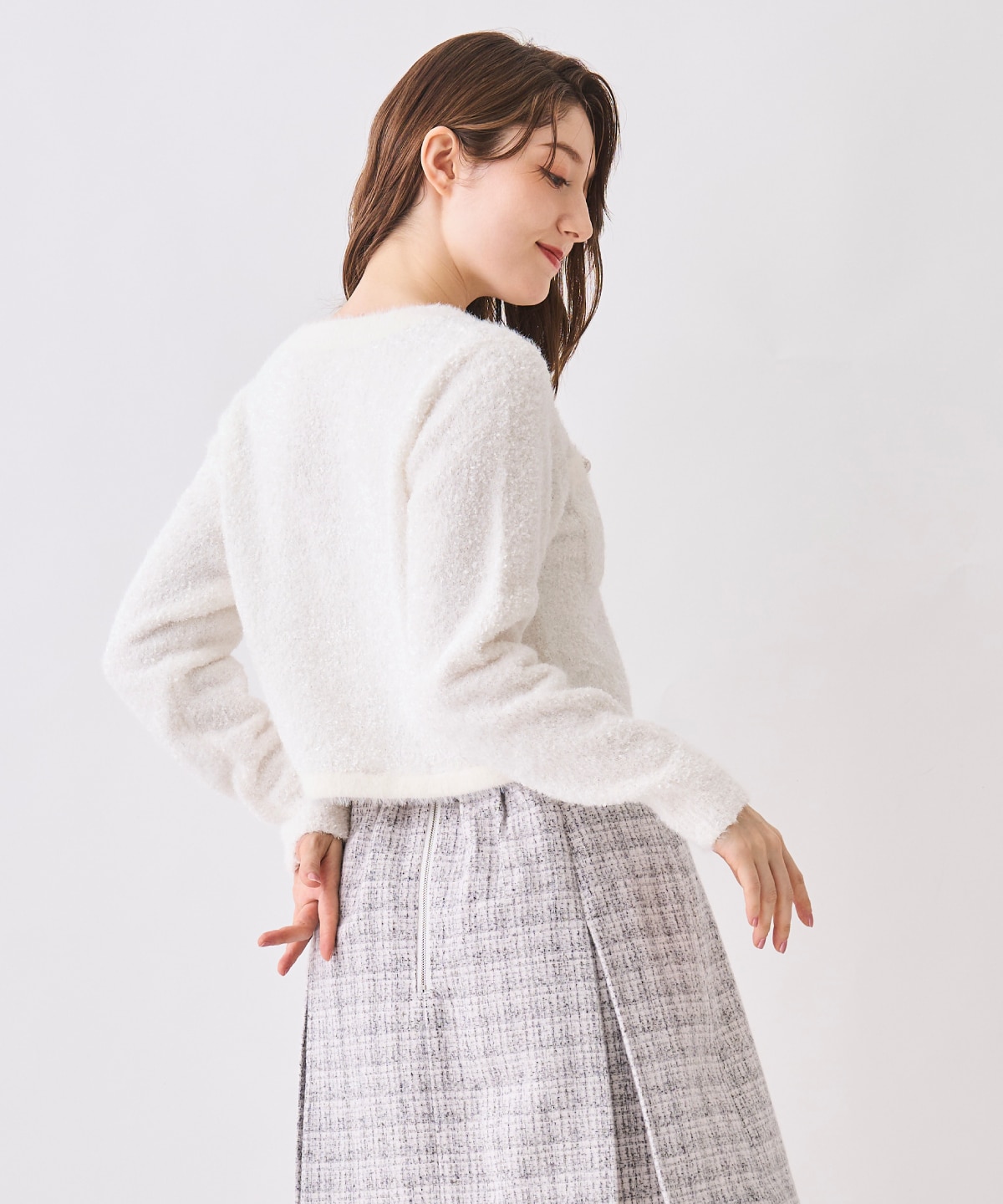 【12/5(Fri)発売開始】ノーカラーフェザーカーディガン