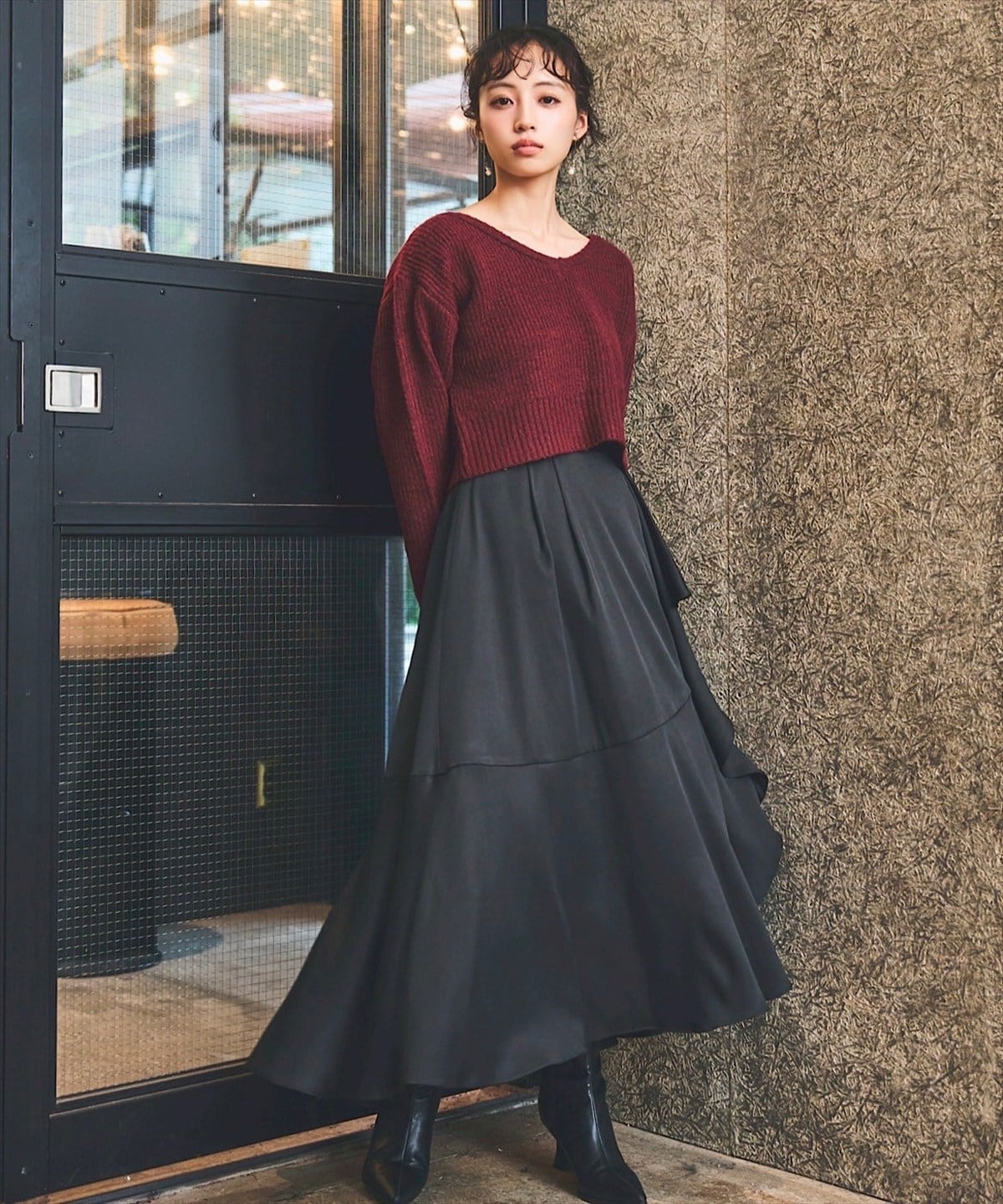 バックリボンニットプルオーバー