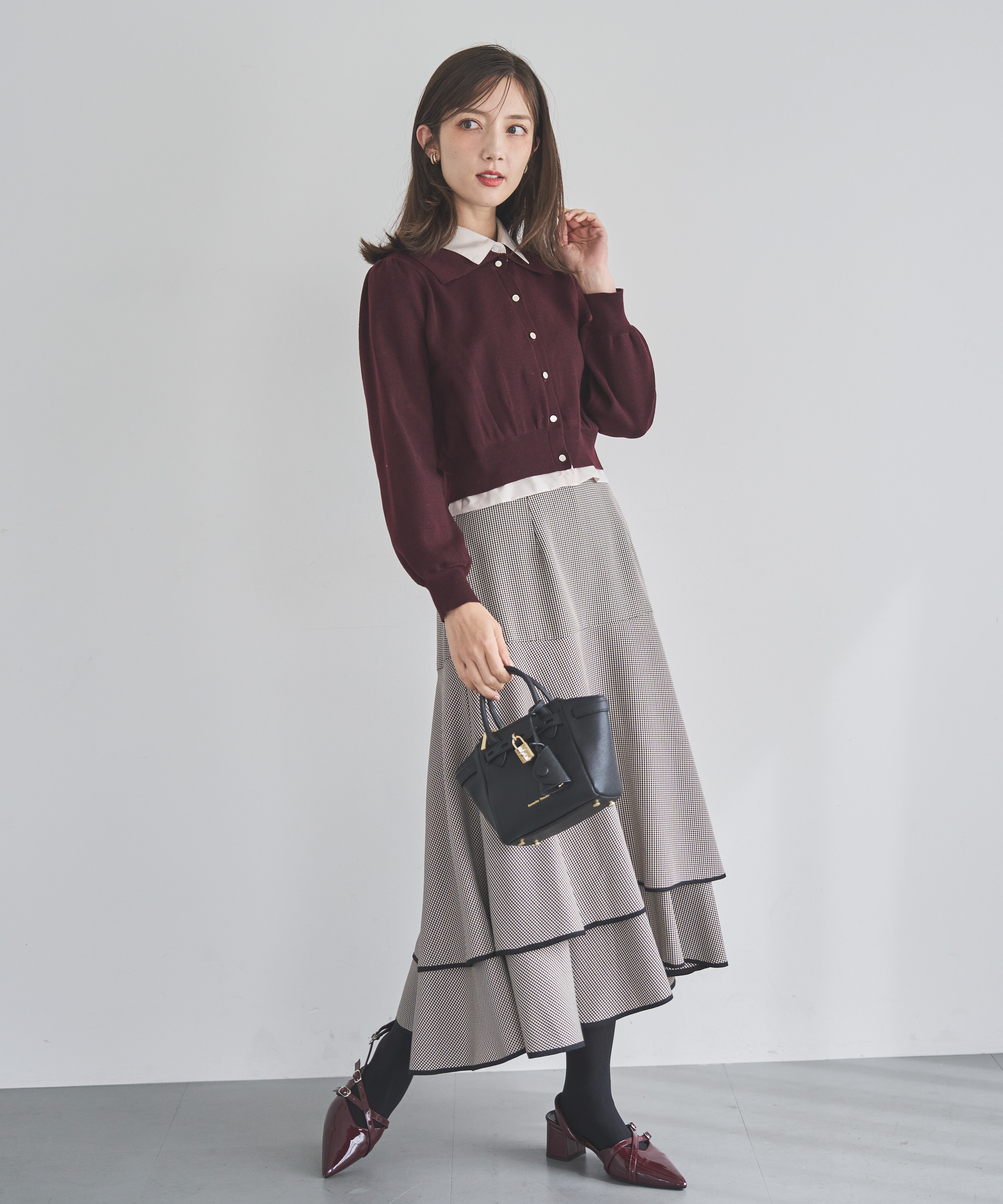 シャツレイヤードニット