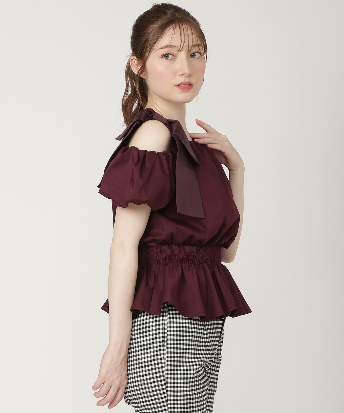 【5/29発売】バルーンオフショルペプラムブラウス