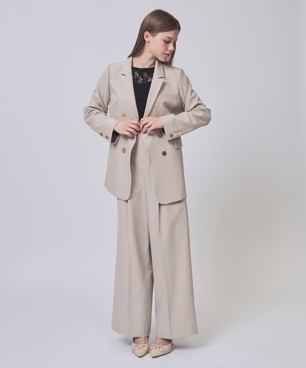 【1/30(Fri)発売開始】ハイウエストタックワイドパンツ