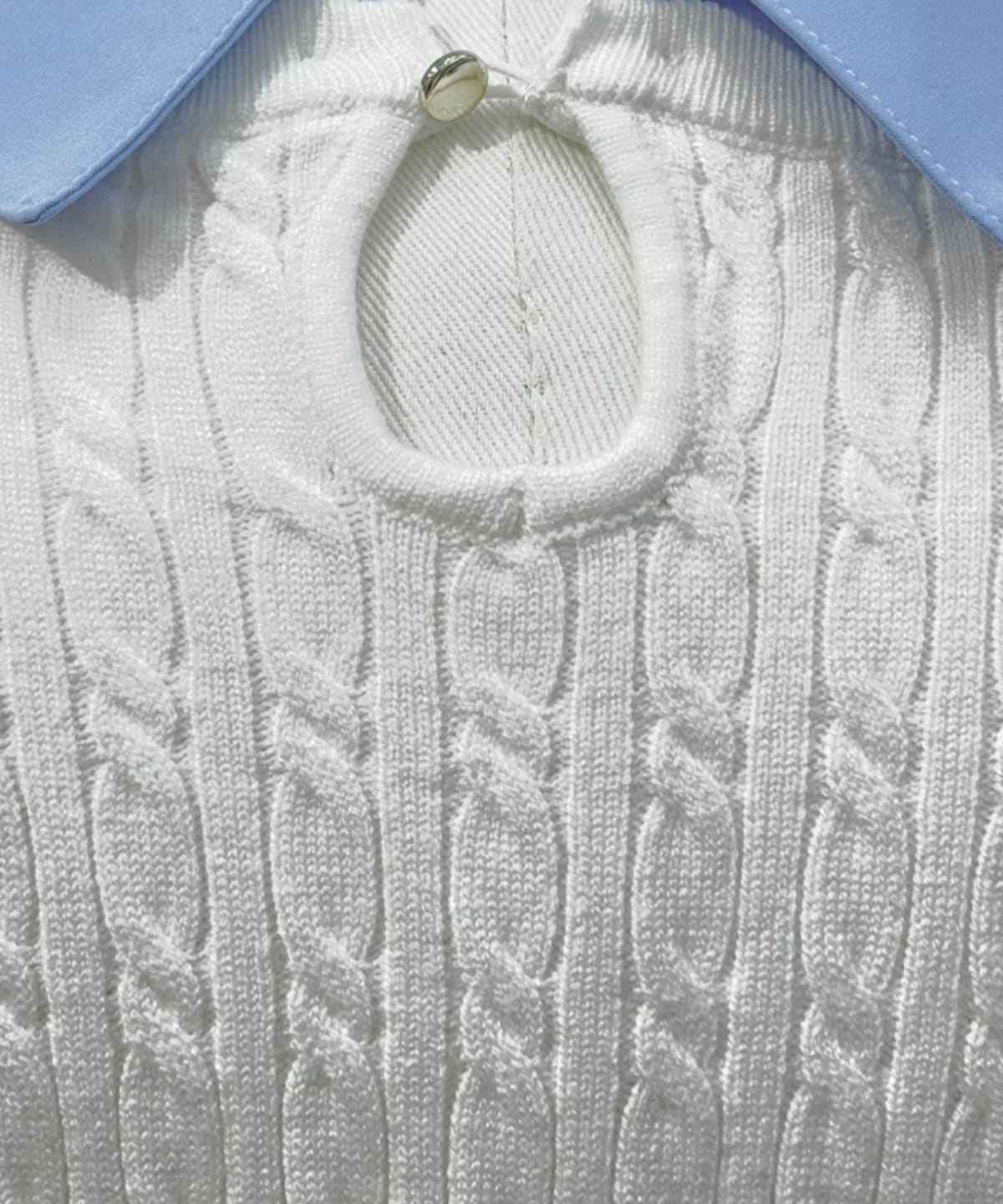 ケーブルニットレイヤードワンピース