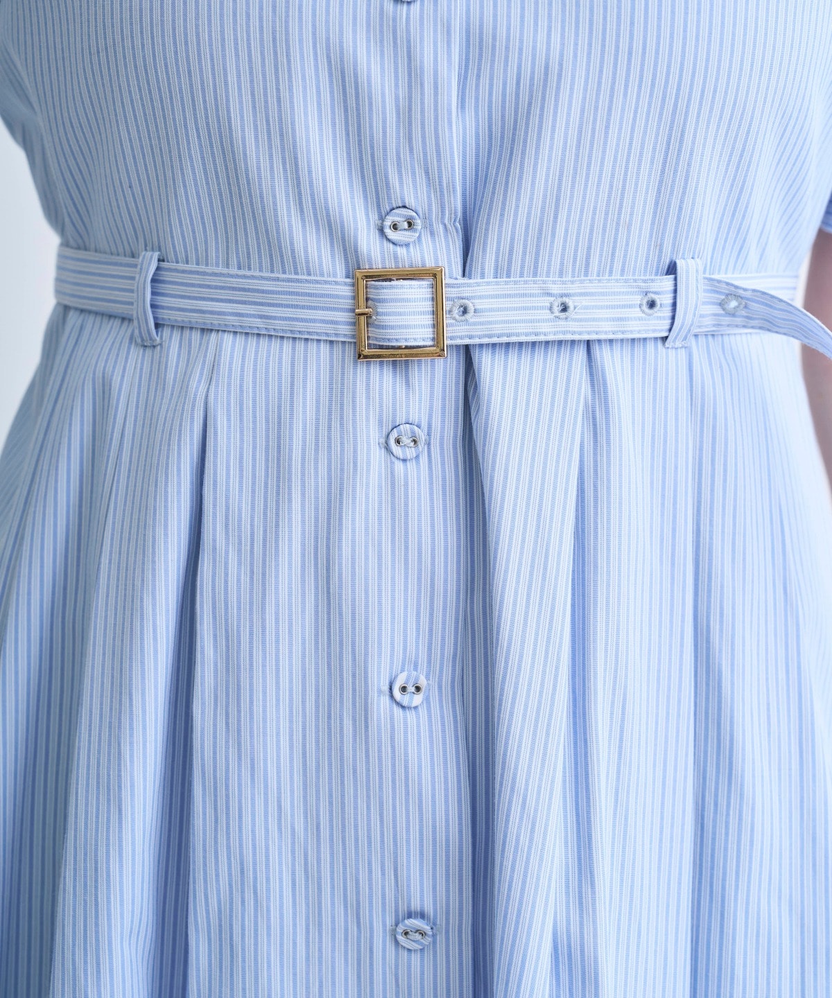 【4/10(Fri)予約開始】リボン付きストライプシャツワンピ―ス