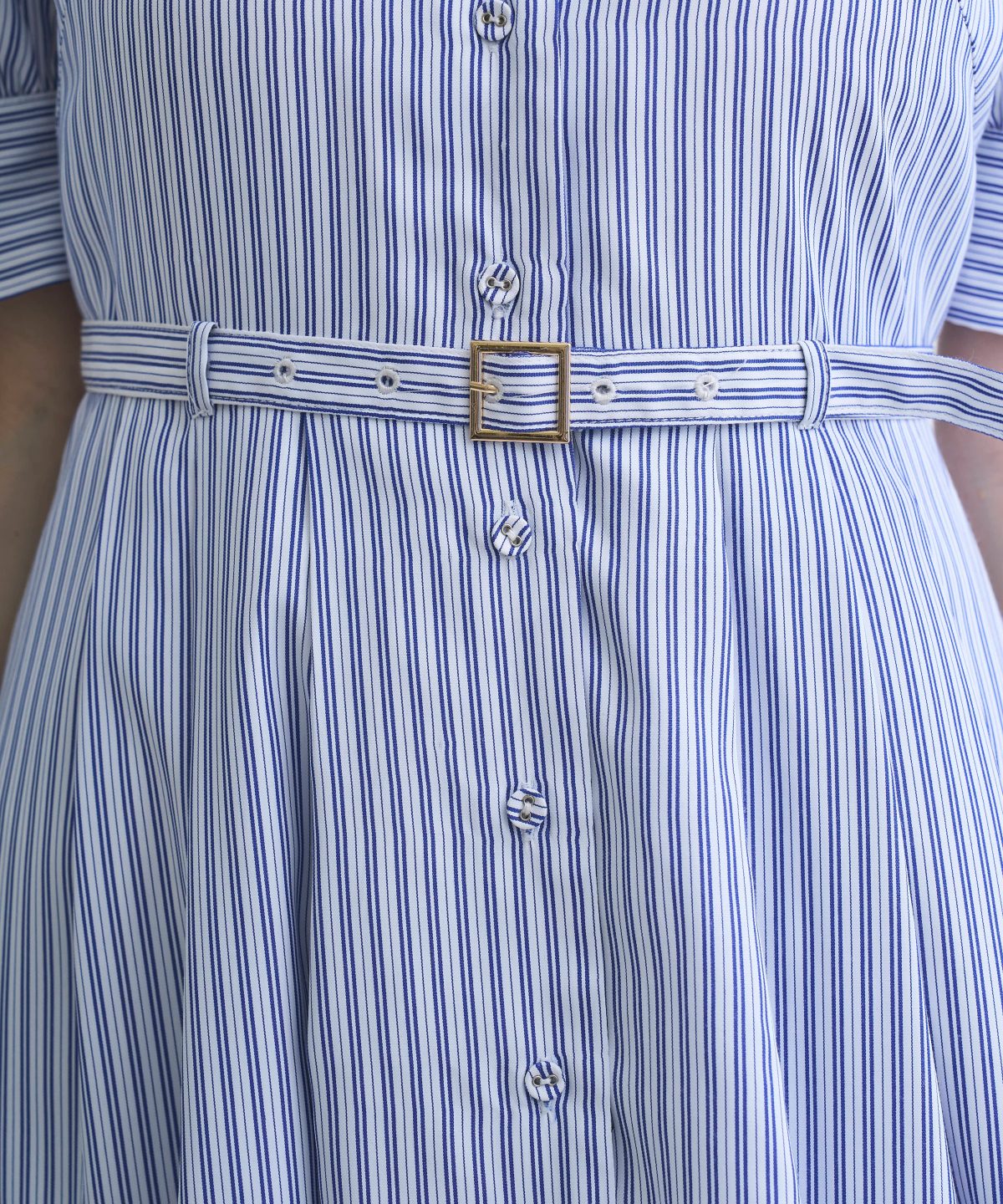 【4/10(Fri)予約開始】リボン付きストライプシャツワンピ―ス