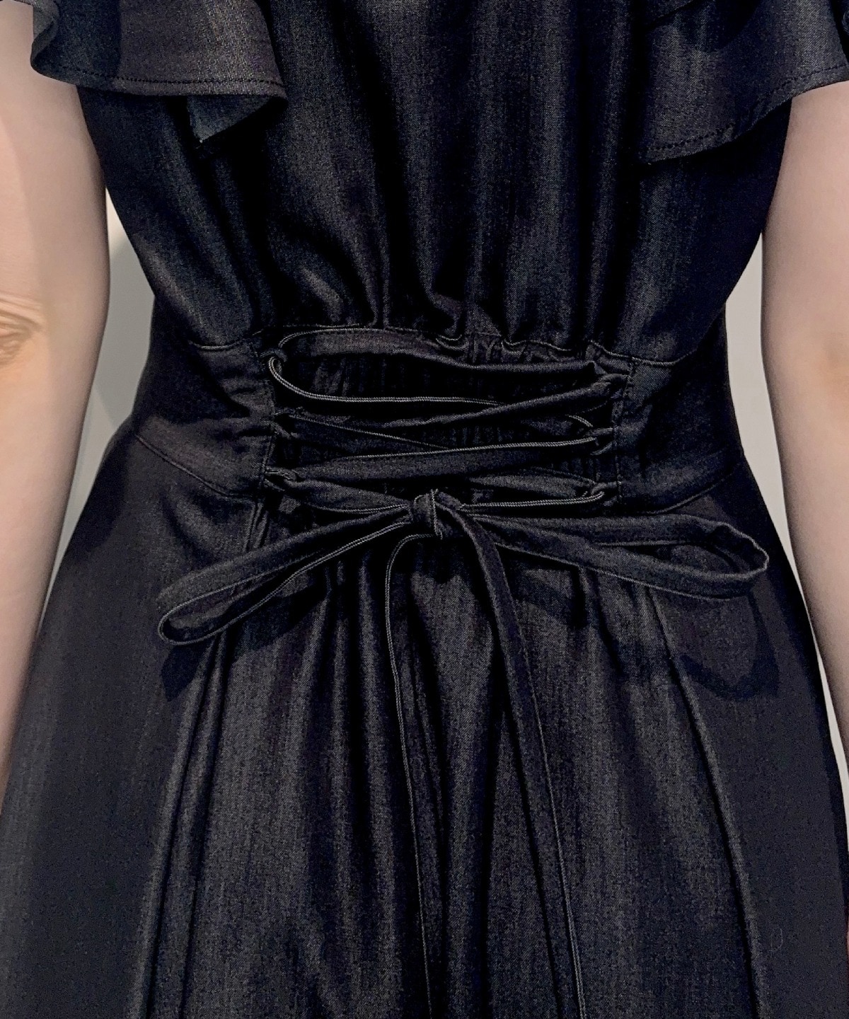 【4/24(Fri)発売】袖フリルデニムフレアワンピース