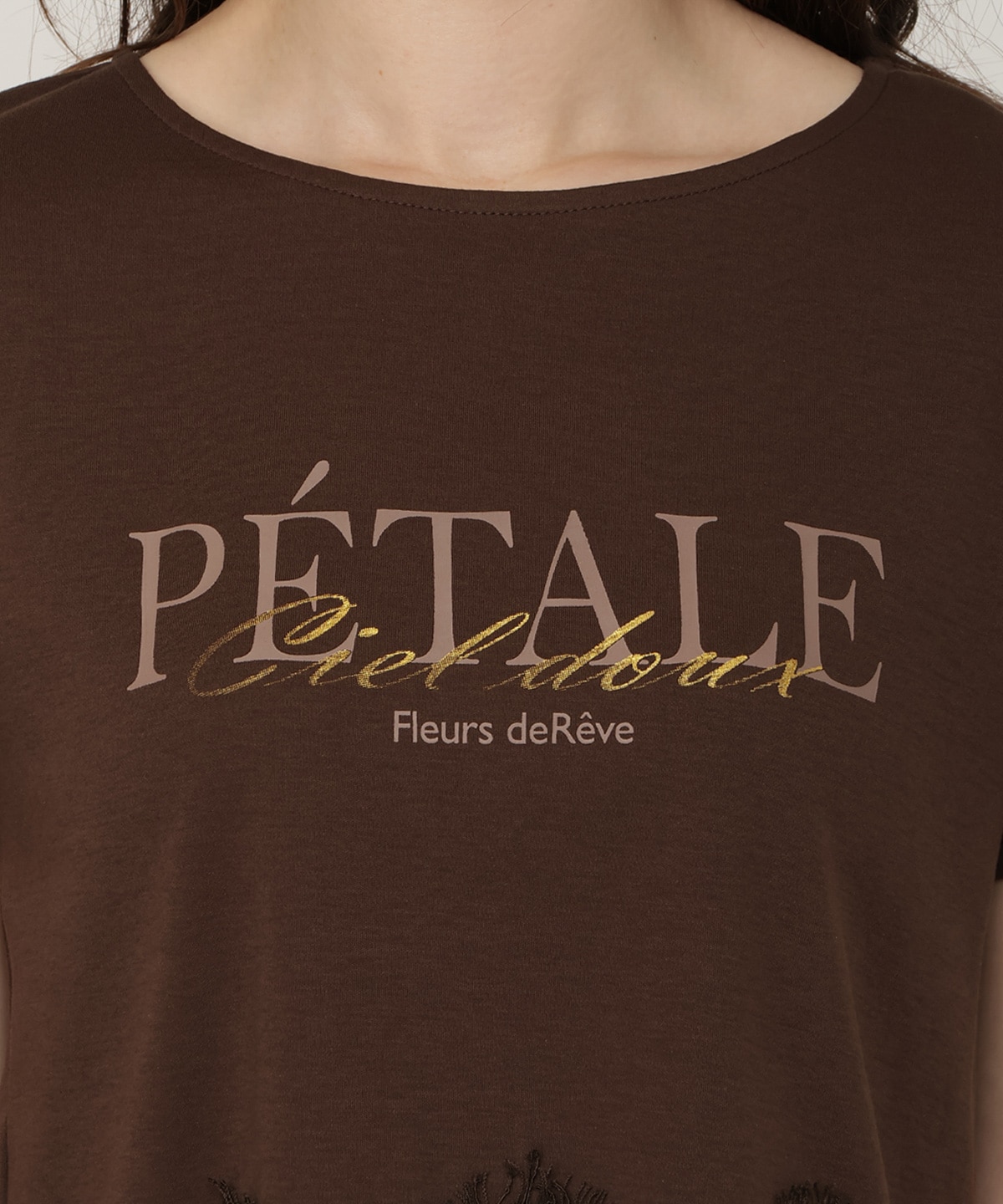 すそレースロゴプリントTシャツ