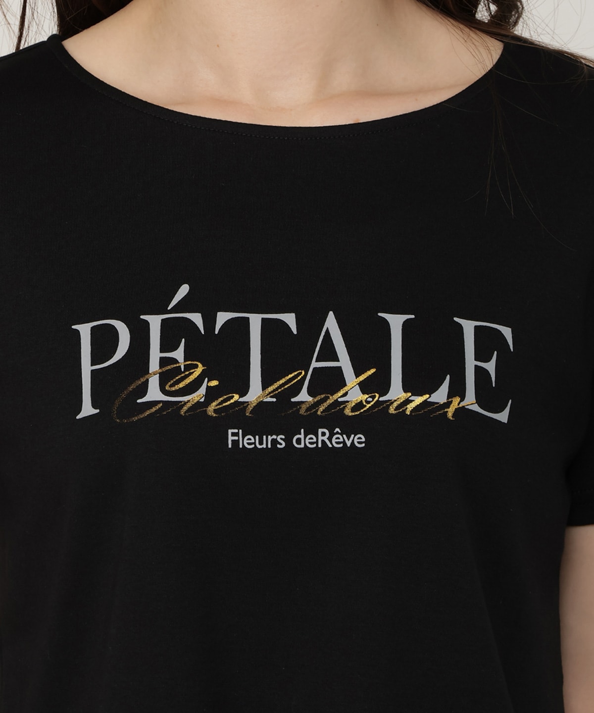 すそレースロゴプリントTシャツ