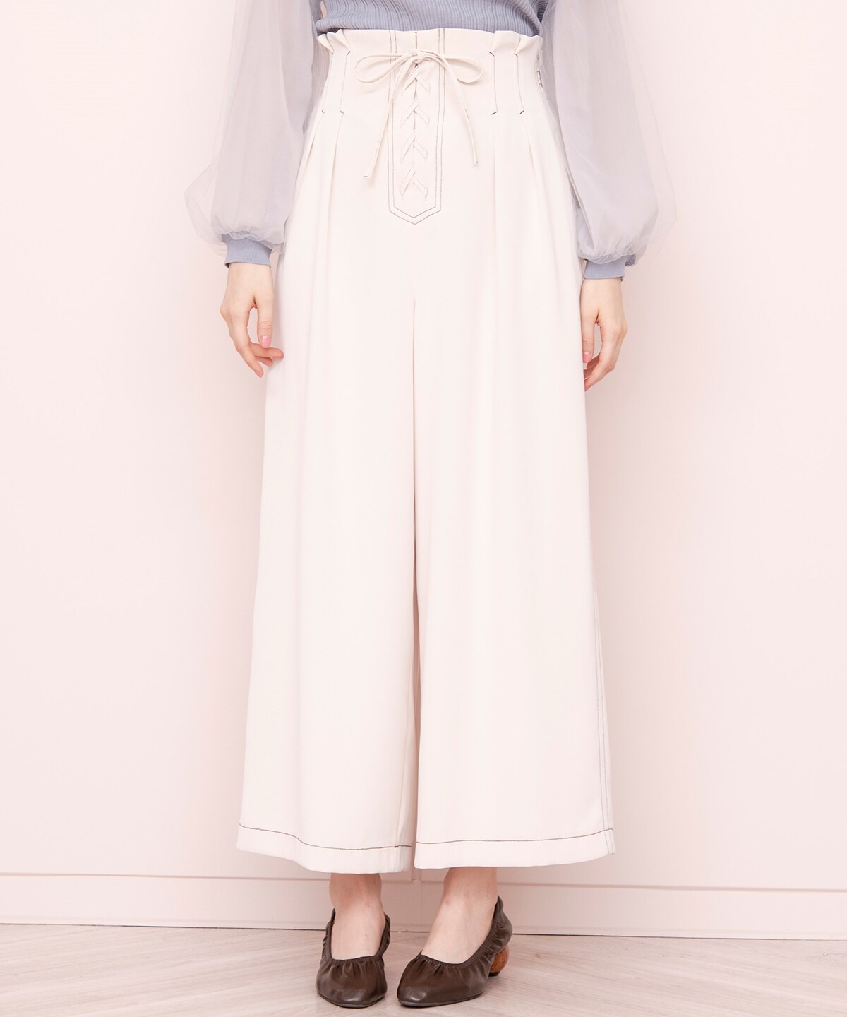 ジョーゼットワイドパンツ S エクリュ Willselection 公式オンラインショップ バーンデストローズ