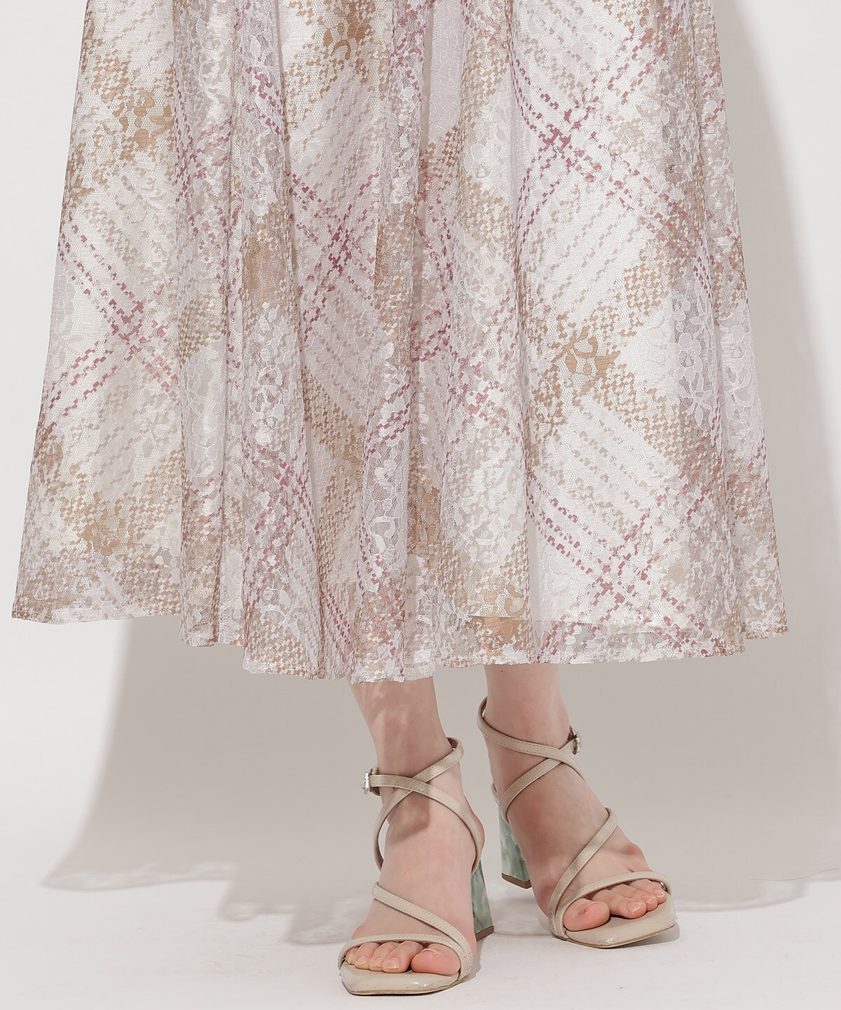 レースチェックフレアスカート(F ベージュ): WILLSELECTION｜公式  