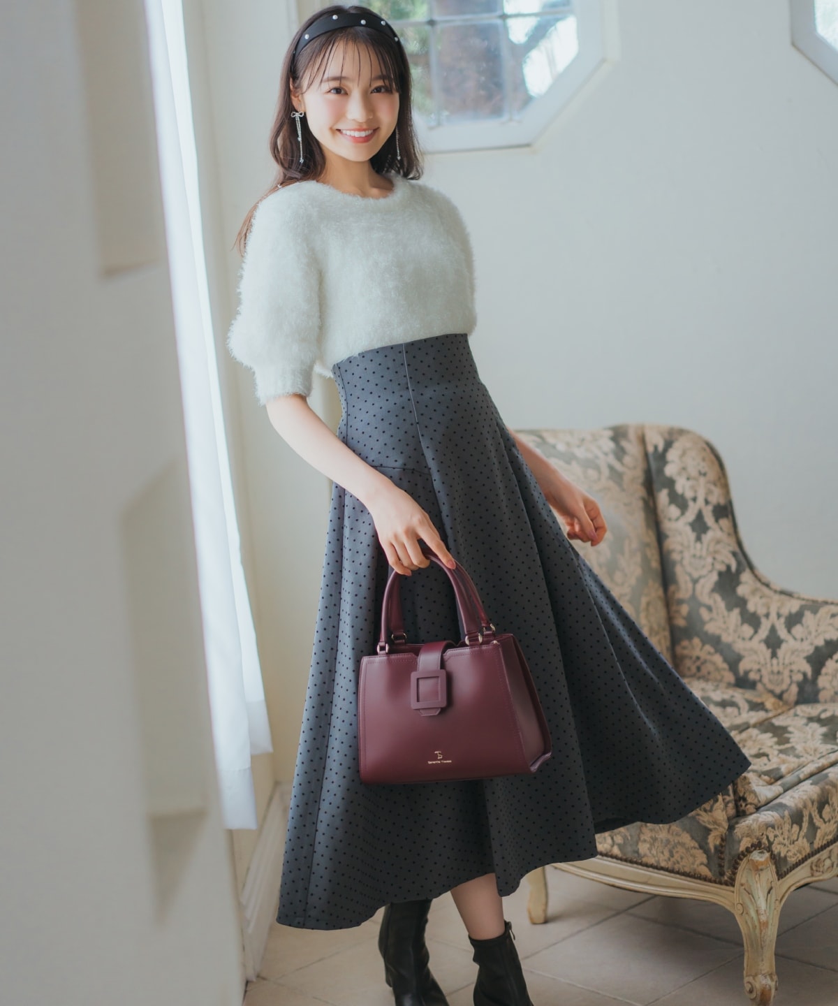 willselection ウィルセレクション フロッキードット スカート