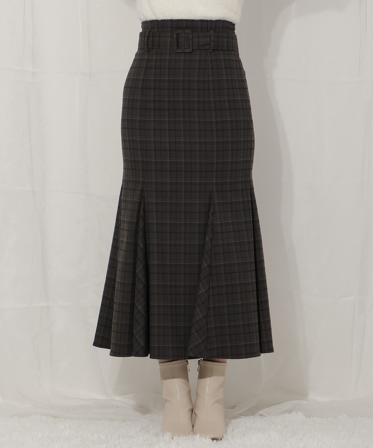 ベルト付きハイウエストマーメイドスカート