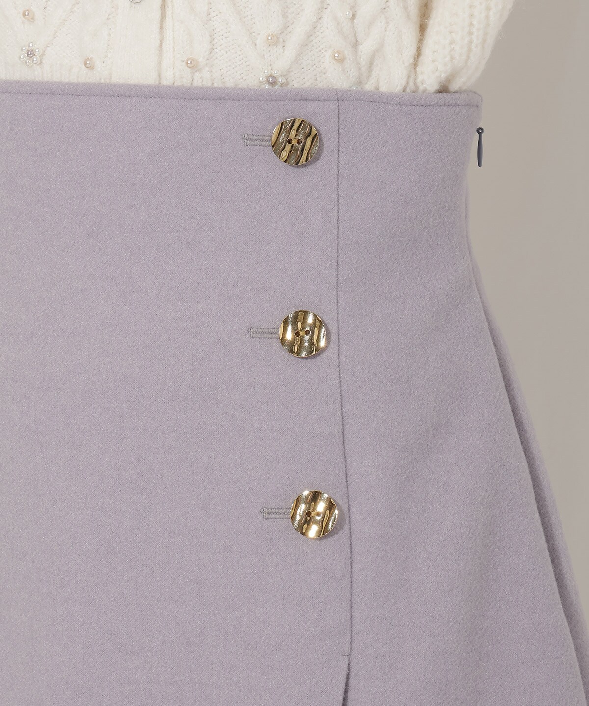 ゴールドボタンアシメミニスカート