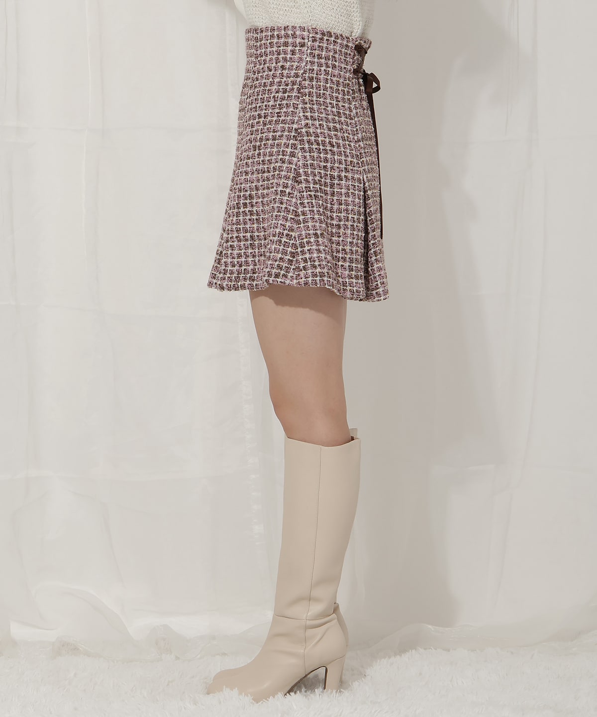 ラメツイードミニスカート