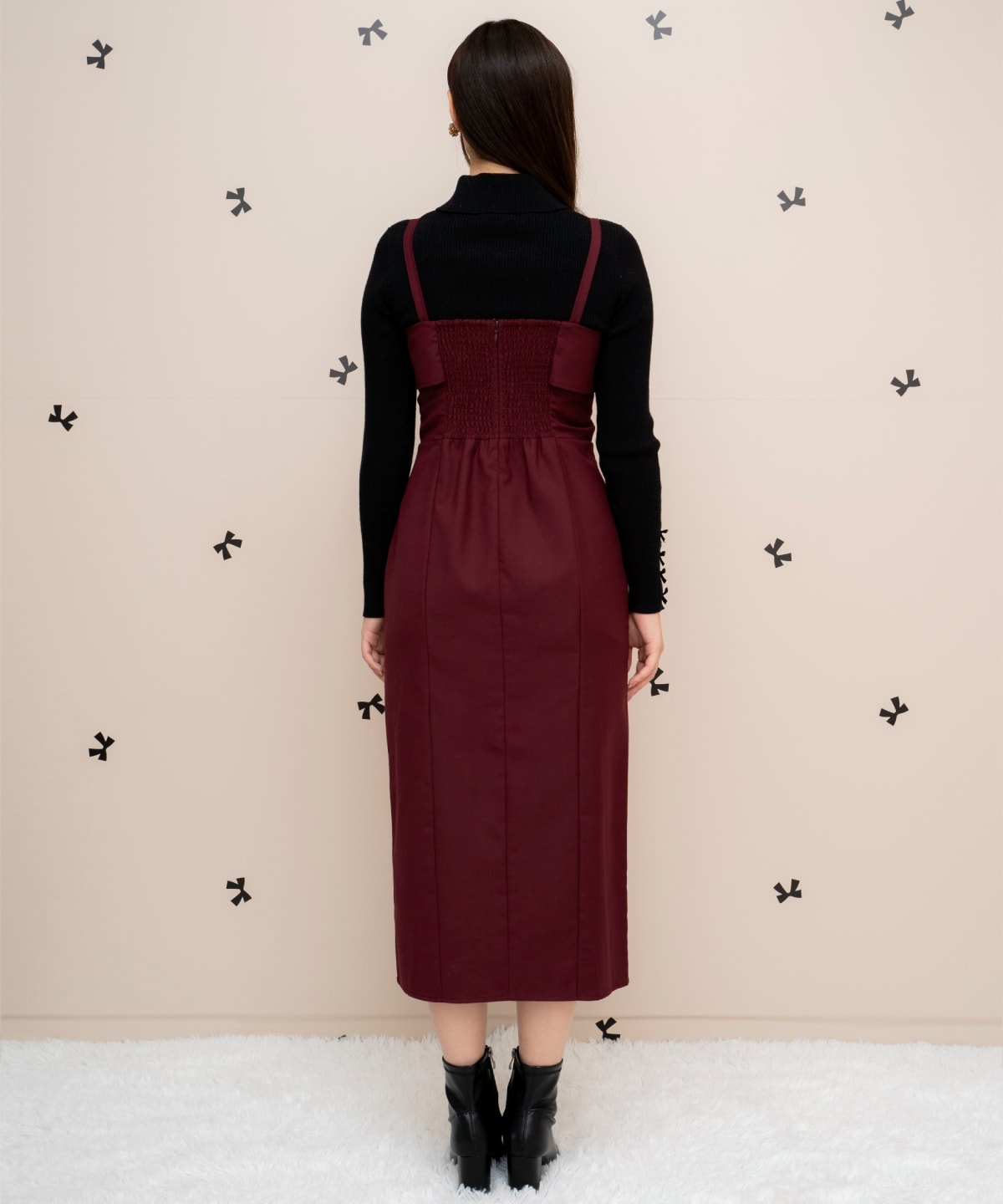 ドレープリボンIラインワンピース