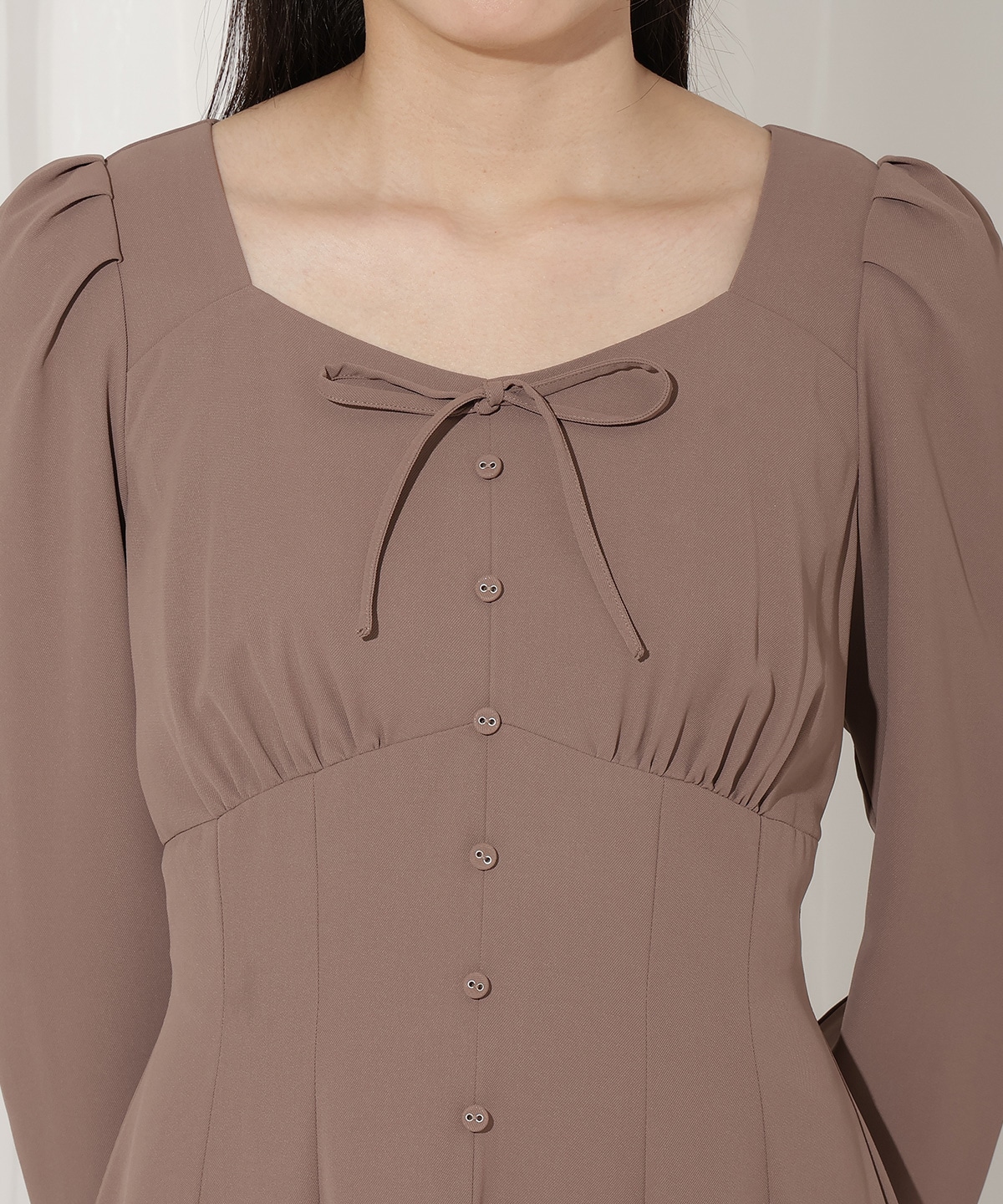 フロントボタンワンピース