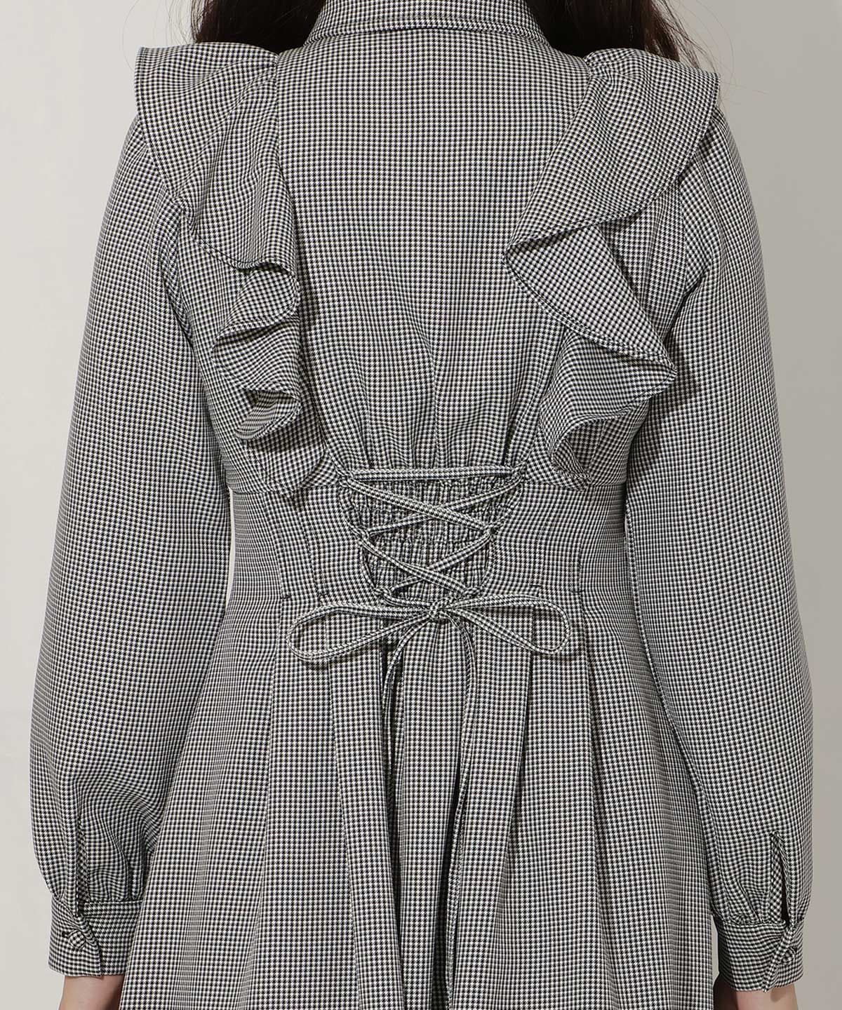 ラッフルフリルタックウエストシャツワンピース