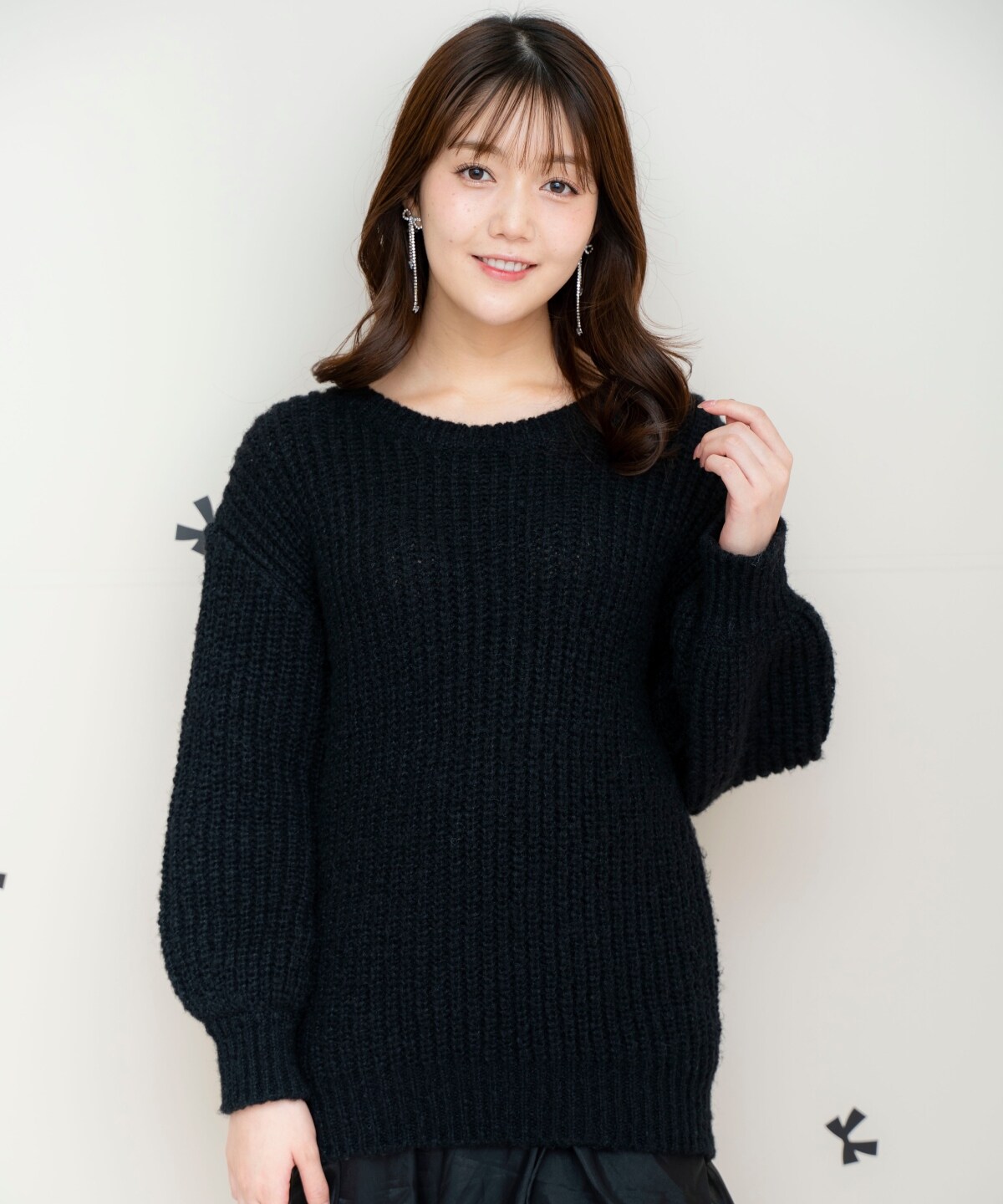 ニットプルオーバー×バルーンスカートセット