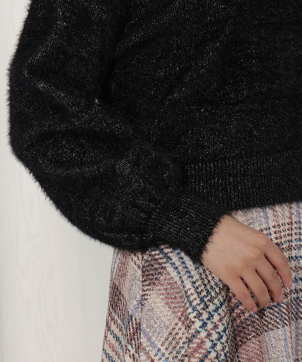 ラメフェザー2WAYニット