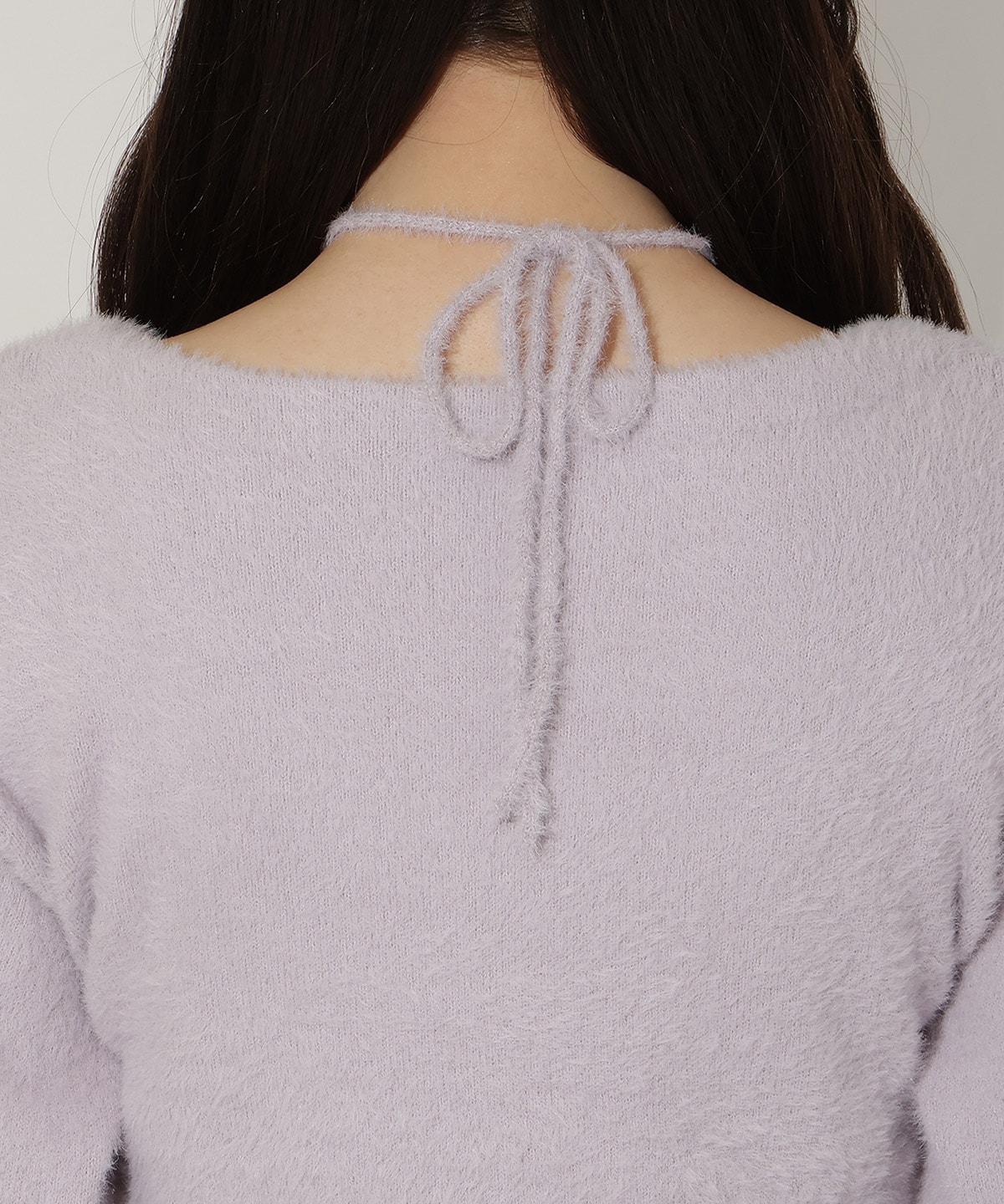 クロスネックカシュクールフェザーニット