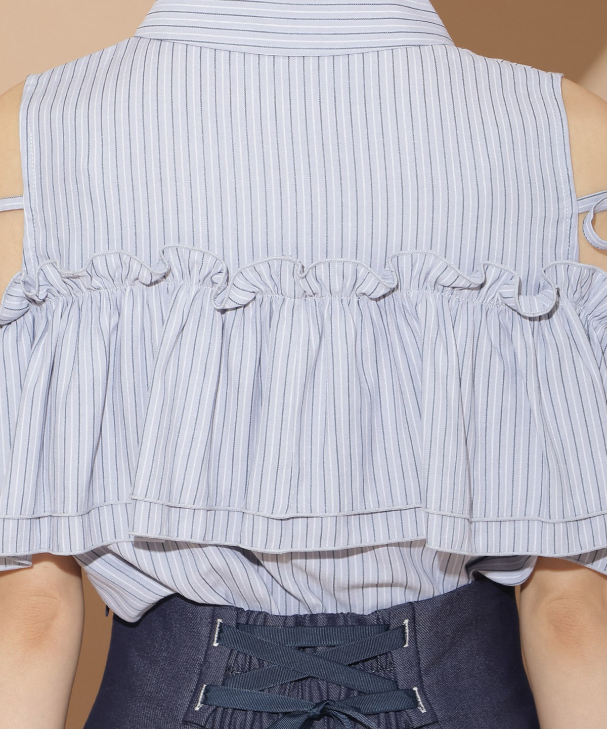 ナローリボンオフショルブラウス