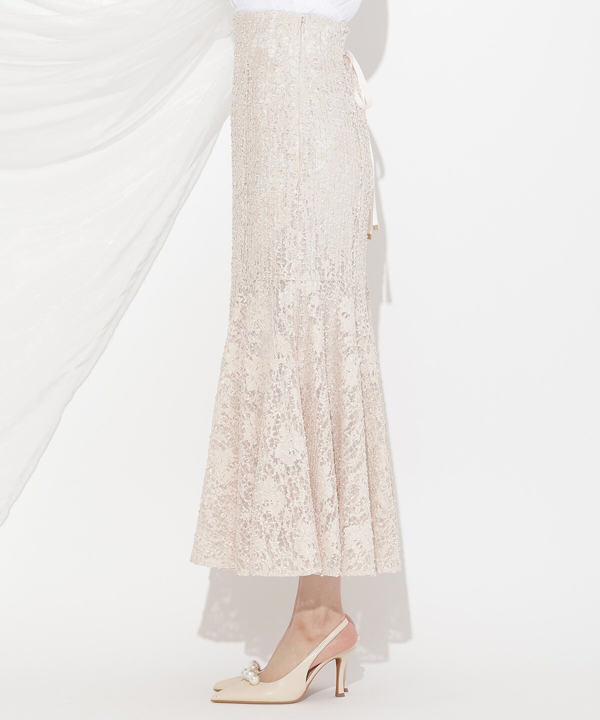 スパンコールレースマーメイドスカート