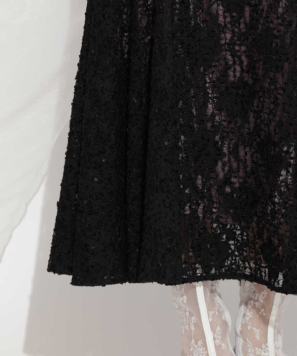 スパンコールレースマーメイドスカート