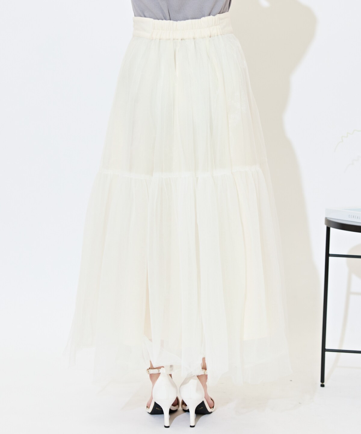 ニュアンスカラーチュールティアードスカート