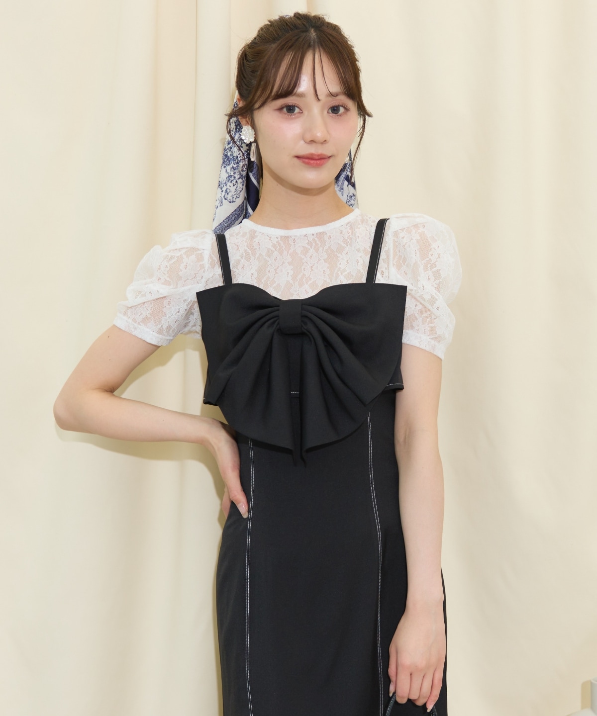 ドレープリボンマーメイドジャンスカ