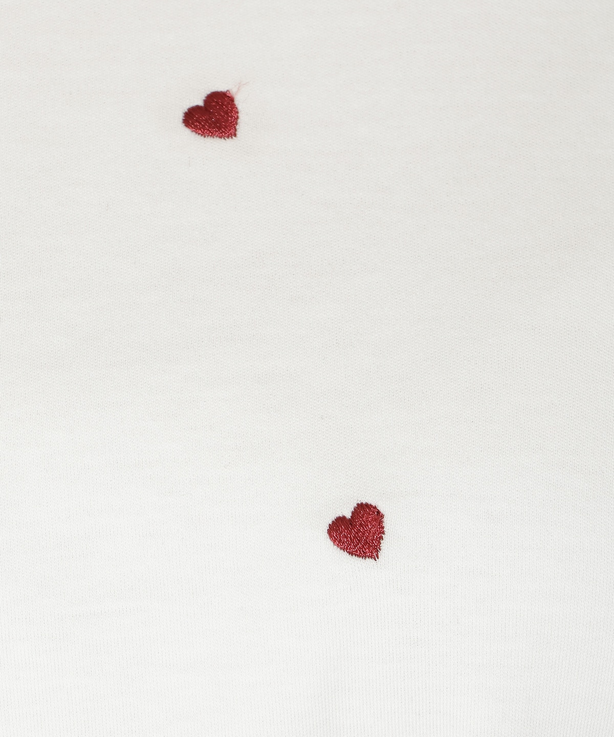 ハート刺繍タックスリーブTシャツ